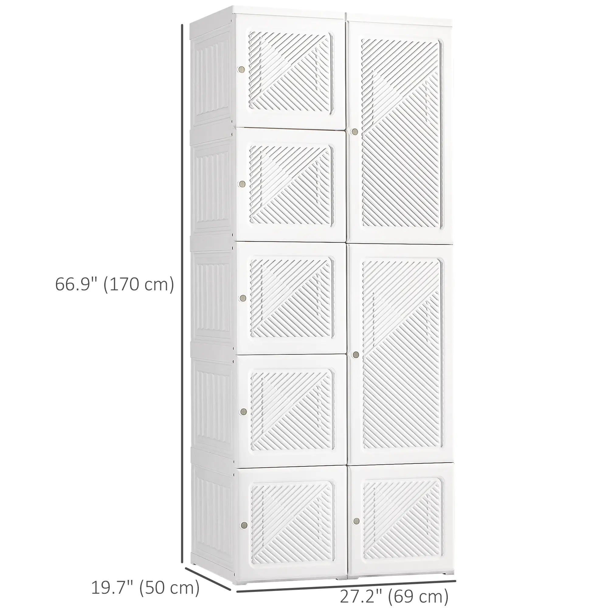Portable Wardrobe Closet, Folding Clothes Storage Organizer, White - Image 3