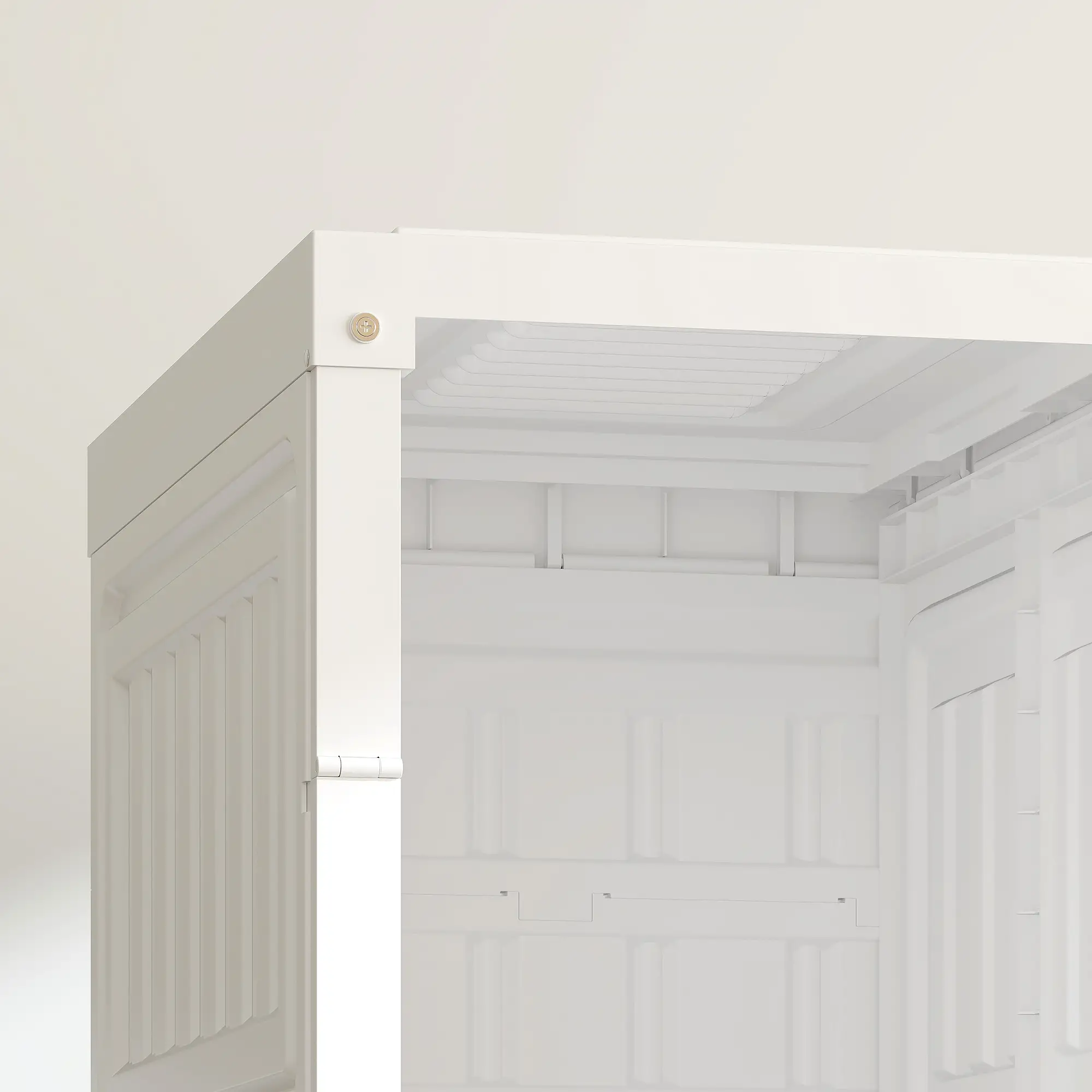 Portable Wardrobe, Foldable Plastic Closet, 5 Compartments, Hanging Rod, White - Image 10