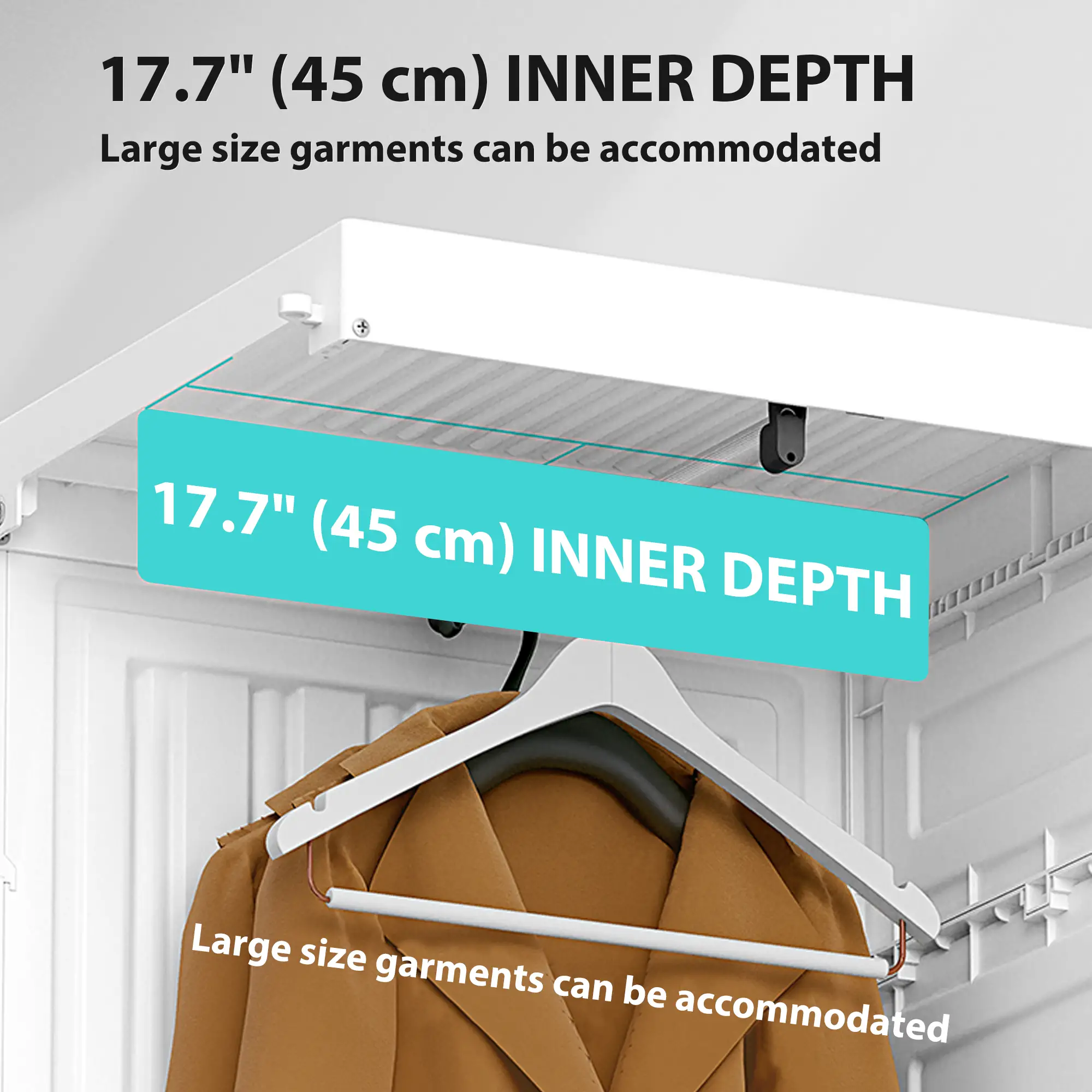 Portable Wardrobe, Foldable Plastic Closet, 6 Compartments, White - Image 6