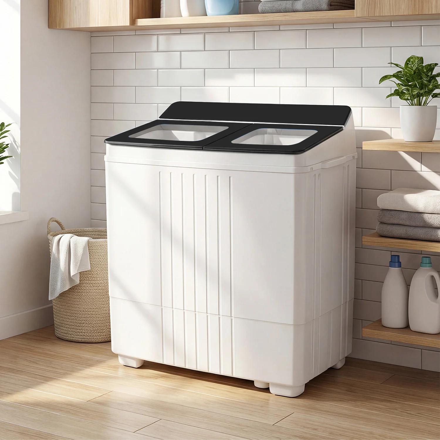 Portable Washing Machine, 12 LBS Washer 8 LBS Spinner, Black - Image 3