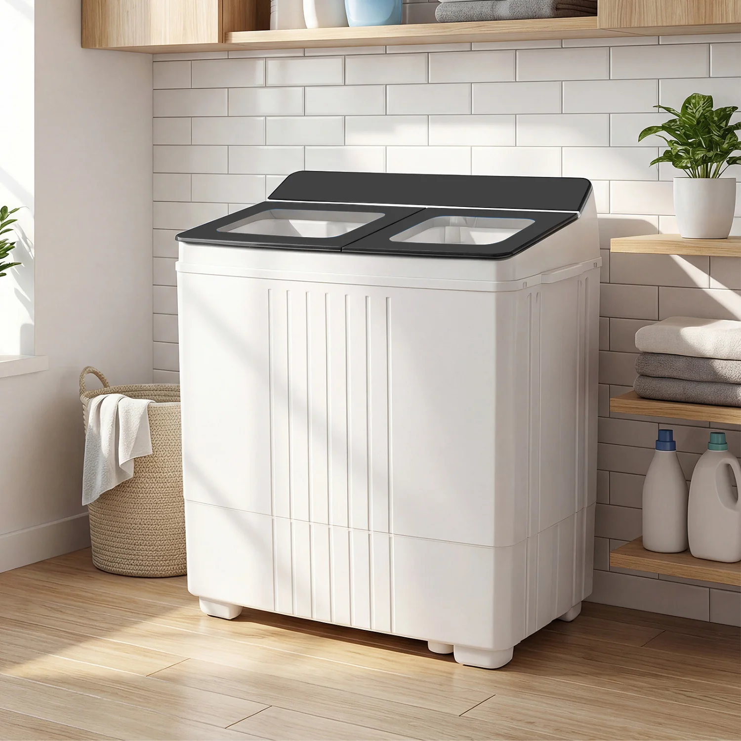 Portable Washing Machine, 12 LBS Washer 8 LBS Spinner, Gray - Image 3