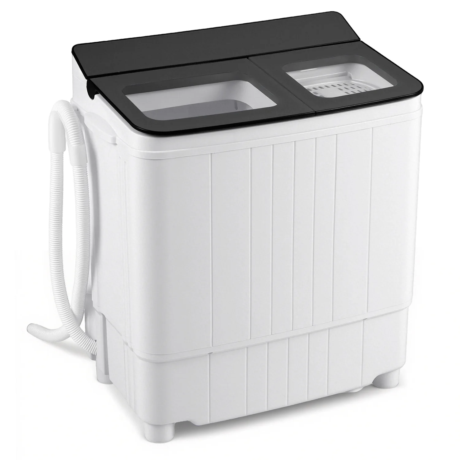 Portable Washing Machine 18 lbs Mini Laundry Machine with 11 LBS Washer-Grey, Gray