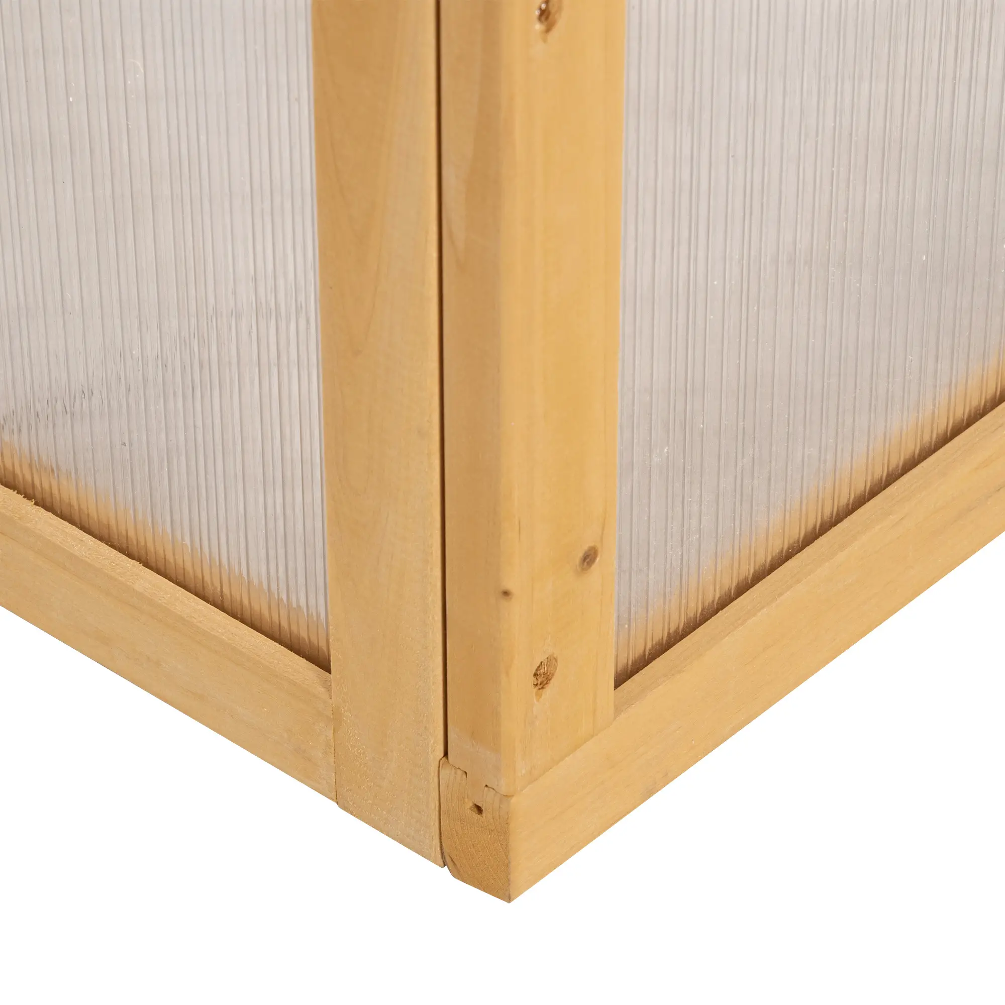 Portable Wooden Cold Frame Greenhouse, Openable Top, 35.5"x23.5"x15.75", Light Brown - Image 11