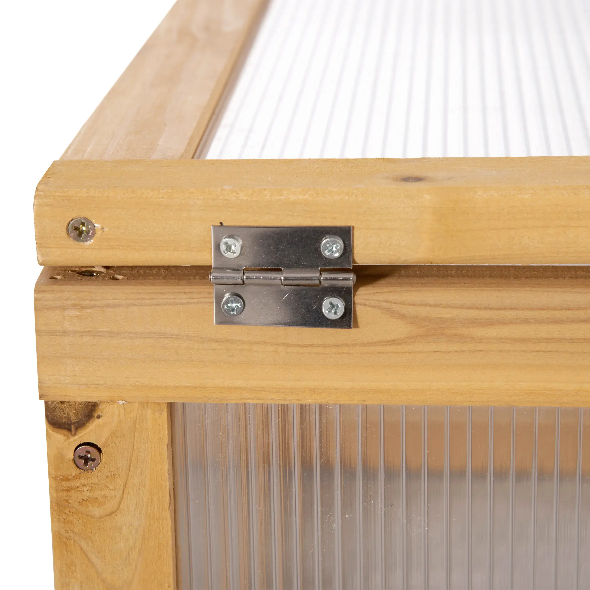 Portable Wooden Cold Frame Greenhouse, Openable Top, 35.5"x23.5"x15.75", Light Brown - Image 9