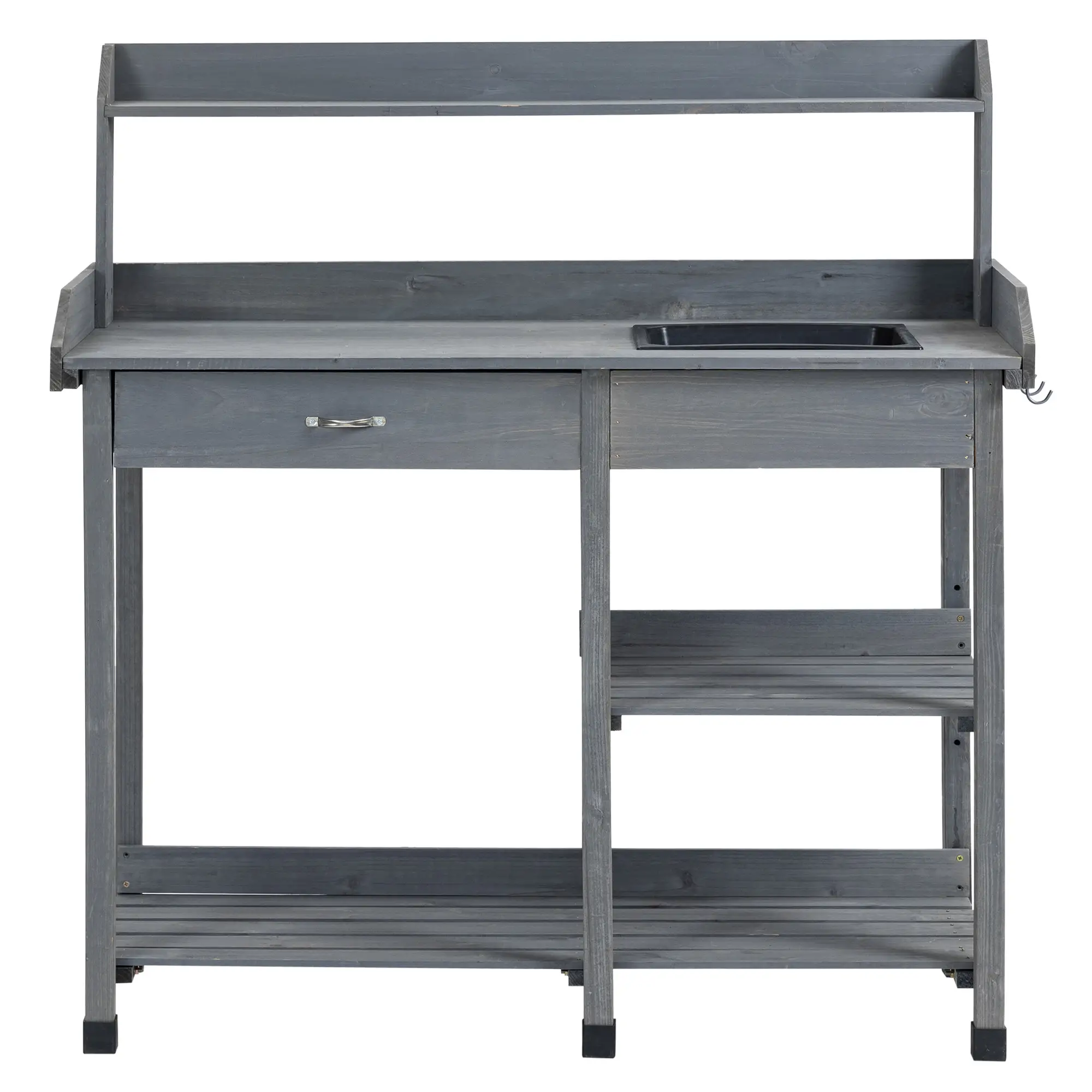 Potting Bench Table with Drawer, Removable Sink, Storage Shelves - Image 13
