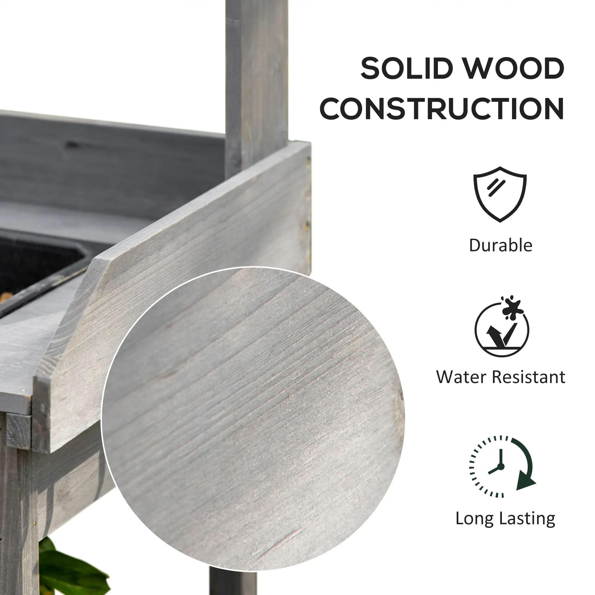Potting Bench Table with Drawer, Removable Sink, Storage Shelves - Image 7