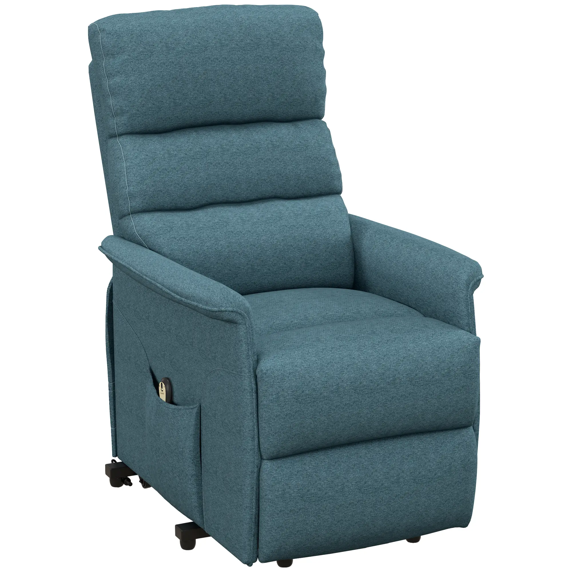 Power Lift Chair Recliner, Remote Control, Side Pockets, Blue - Image 11