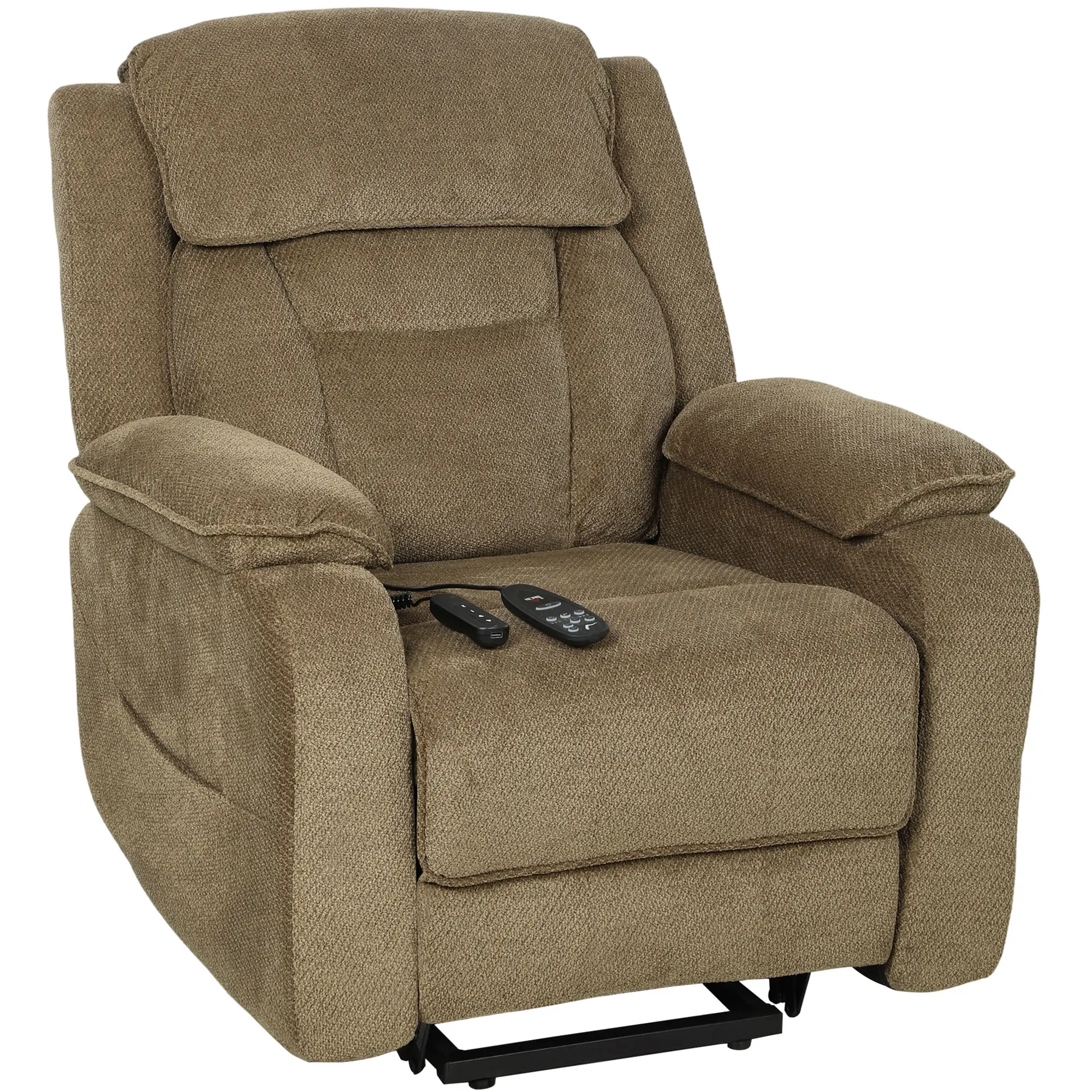 Power Recliner Chair, Massage, Electric Lift, 2 Memory Positions, Brown