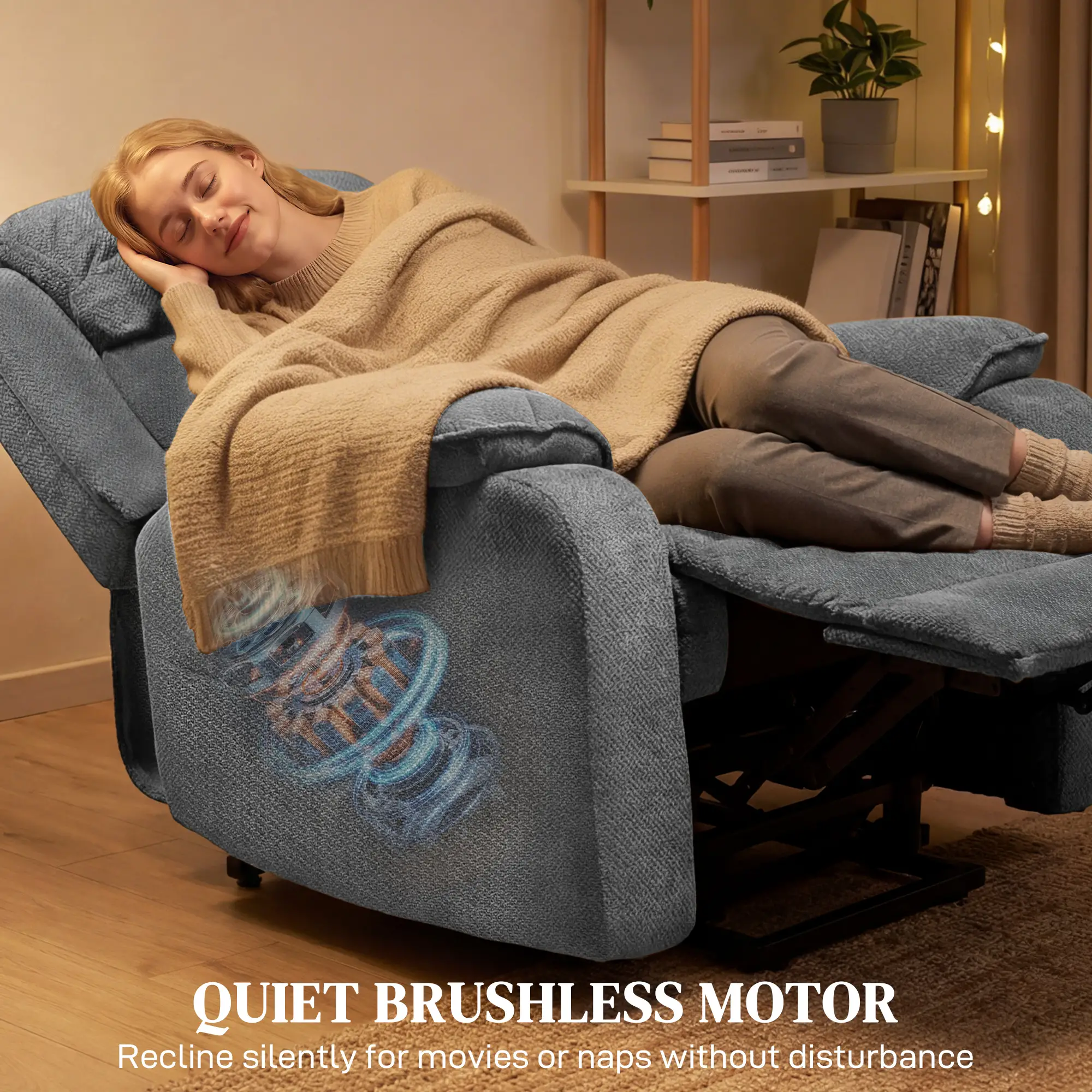 Power Recliner Chair With Massage, Electric Lift Chair, Grey - Image 7