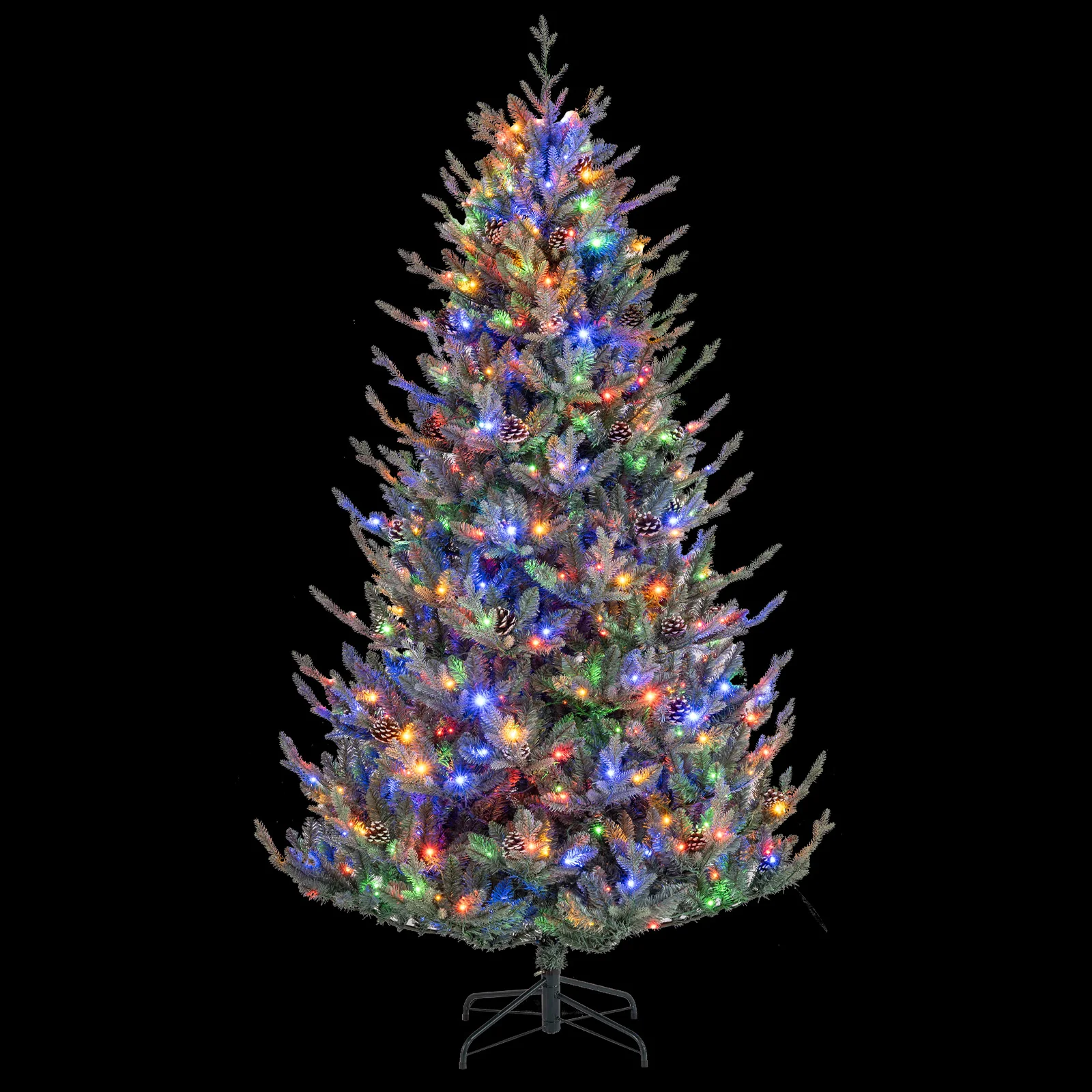 Pre-Lit Artificial Christmas Tree with Multicolored LED Lights-M - Image 5