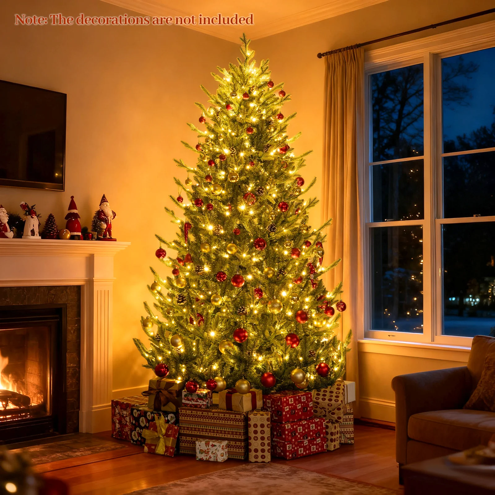 Pre-Lit Artificial Christmas Tree with Multicolored LED Lights-M - Image 7