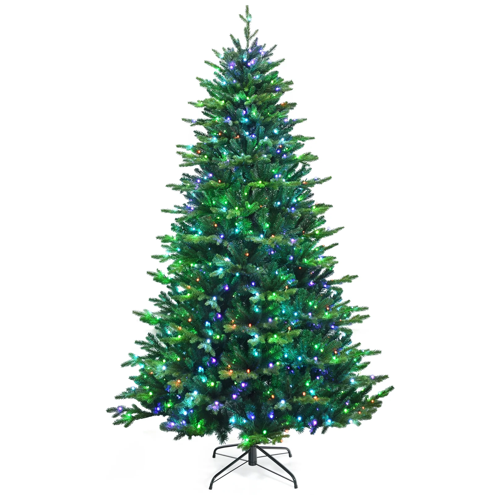 Pre-Lit Artificial Hinged Christmas Tree, 8', App Controlled LED Lights, Green - Image 5