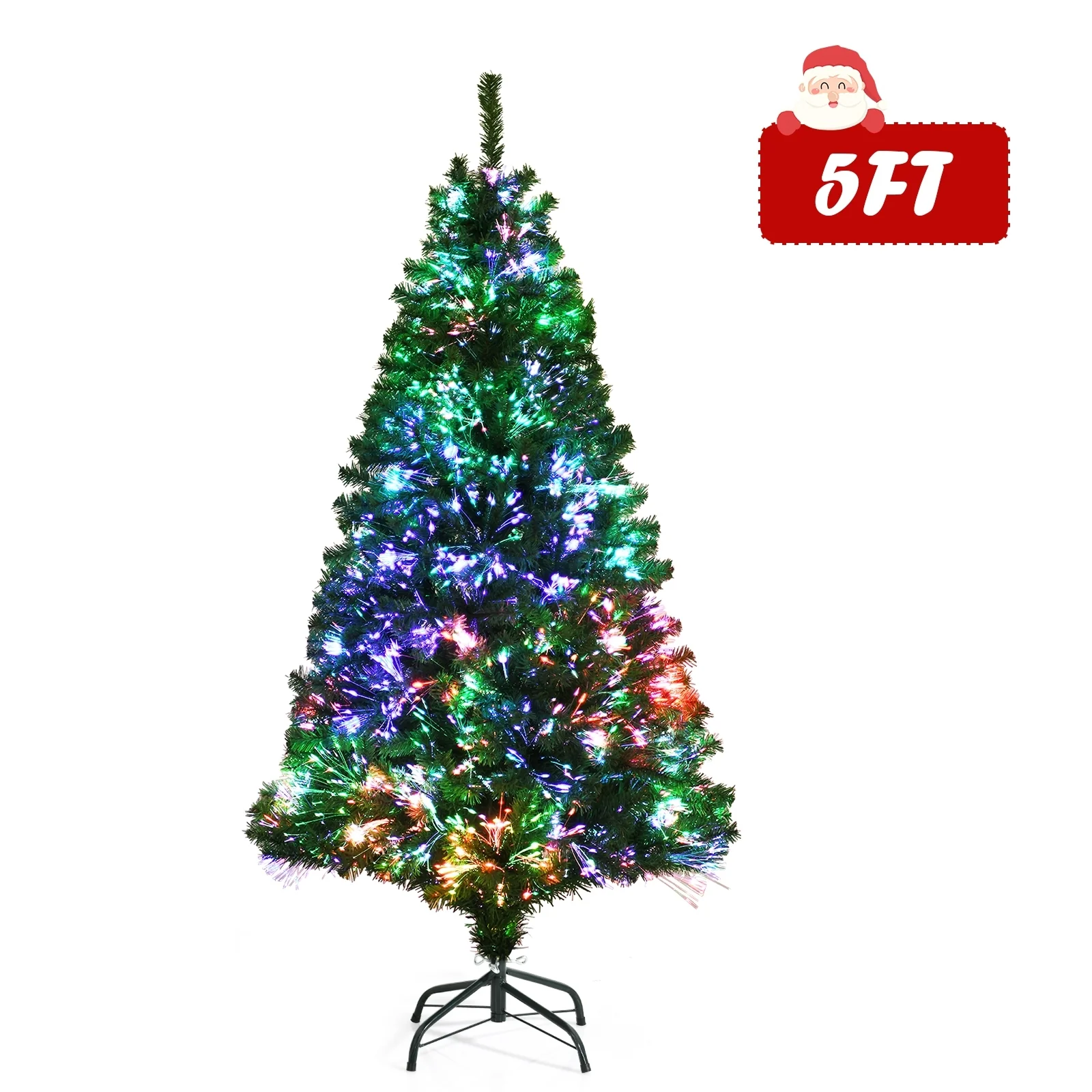 Pre-Lit Fiber Optic Artificial Christmas Tree, 5 ft, Green - Image 5