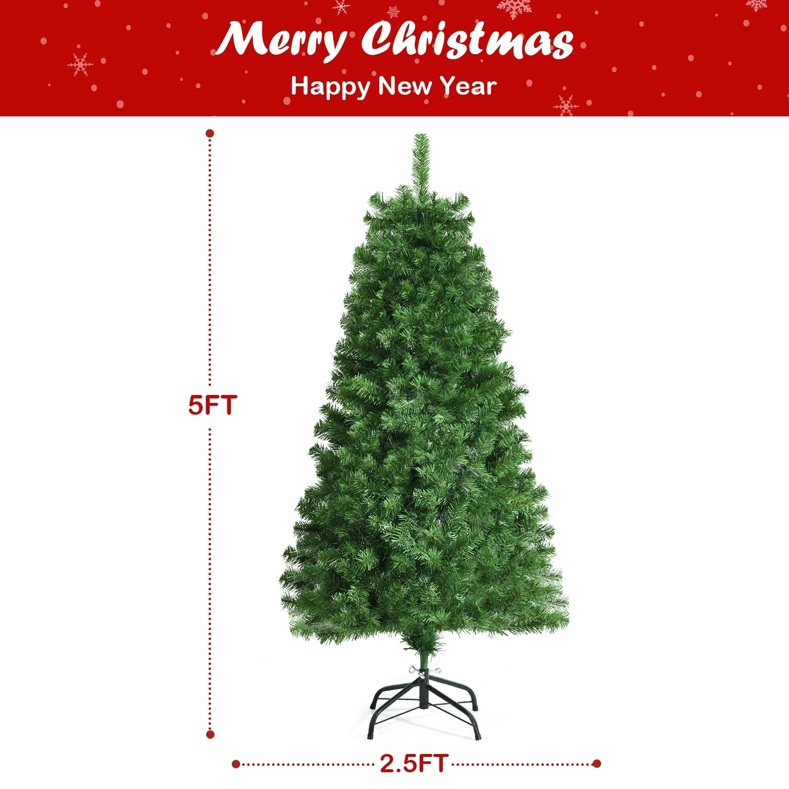 Pre-Lit Fiber Optic Artificial Christmas Tree, 5 ft, Green - Image 6