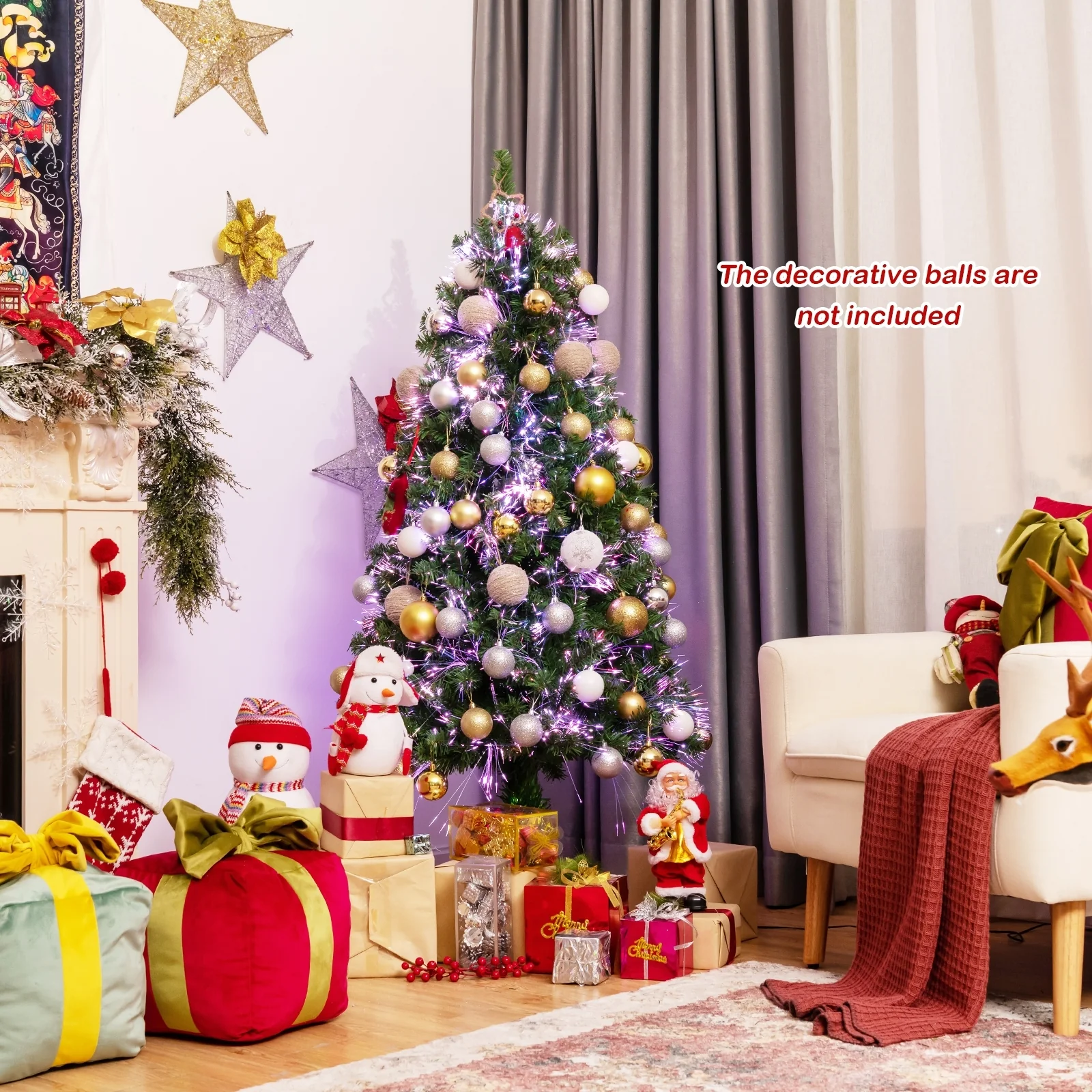 Pre-Lit Fiber Optic Artificial Christmas Tree, 5 ft, Green - Image 8