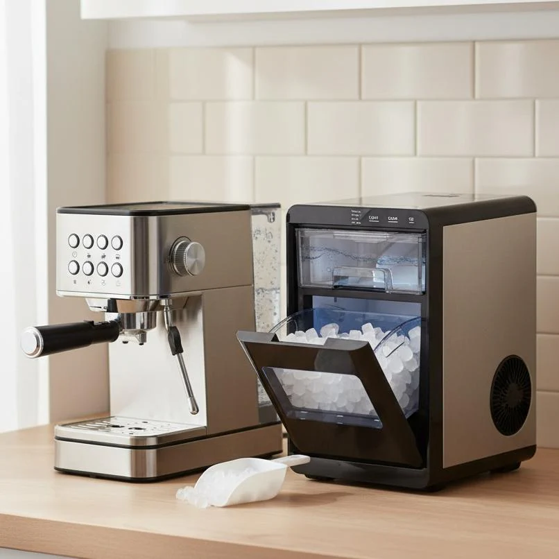 Premium Ice and Coffee Duo CNN-Acclaimed Nugget Ice Maker and 20-Bar Stainless Espresso Machine - Image 3
