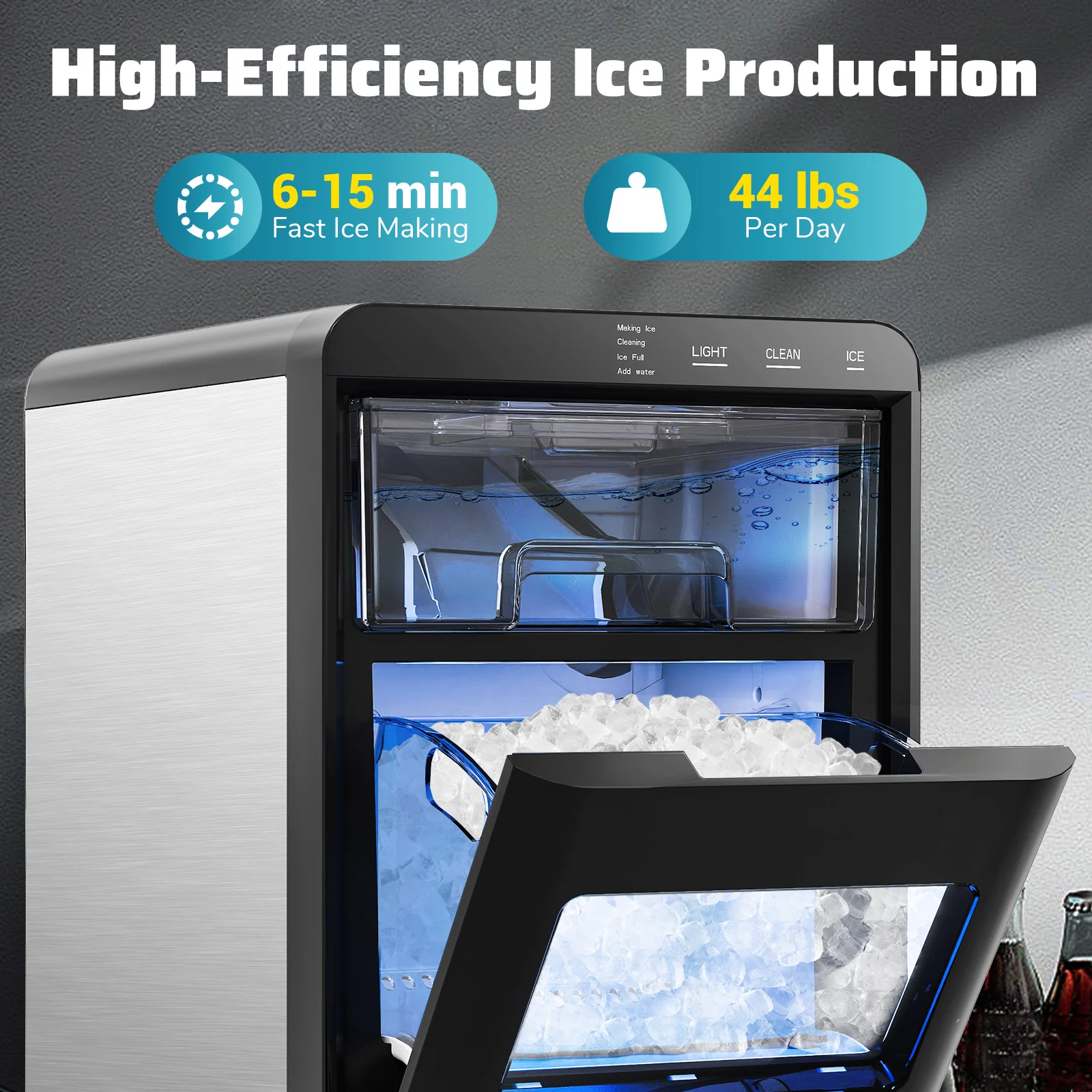 Premium Ice and Coffee Duo CNN-Acclaimed Nugget Ice Maker and 20-Bar Stainless Espresso Machine - Image 8