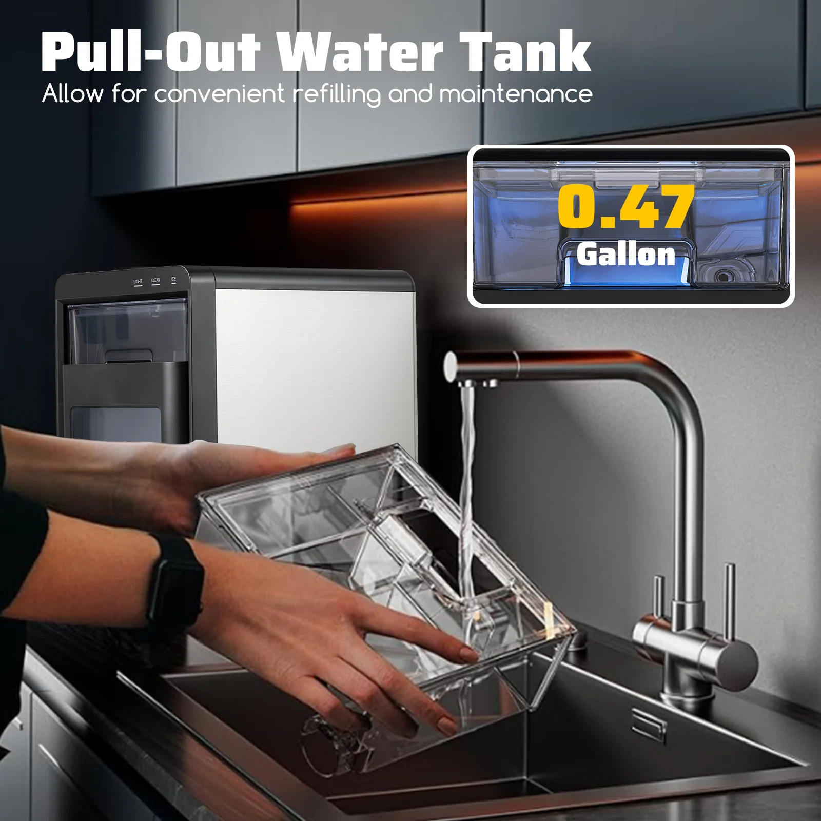Premium Ice and Coffee Duo CNN-Acclaimed Nugget Ice Maker and 20-Bar Stainless Espresso Machine - Image 9