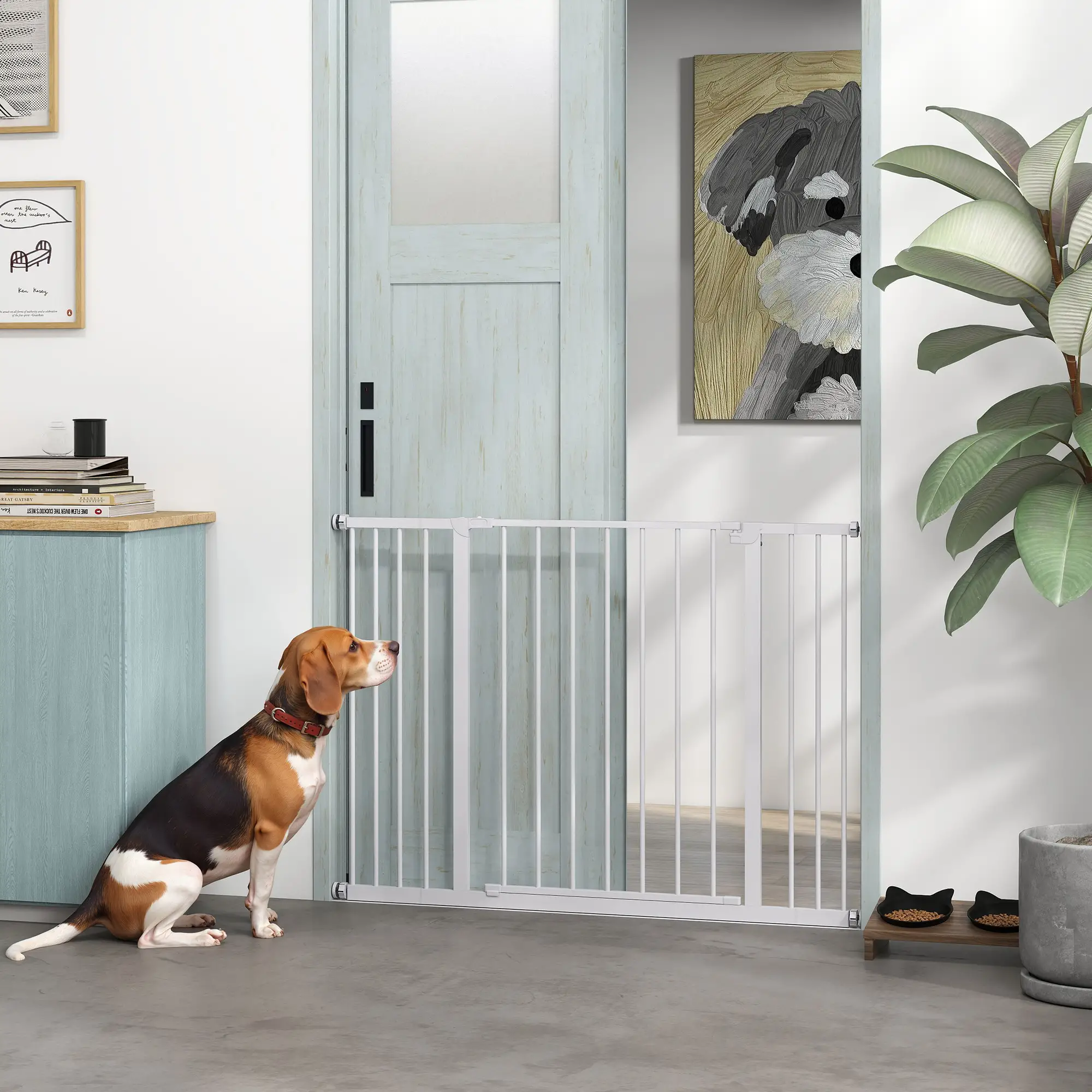 Pressure Fit Dog Gate, 29.9''-42.1'' Width, White - Image 8