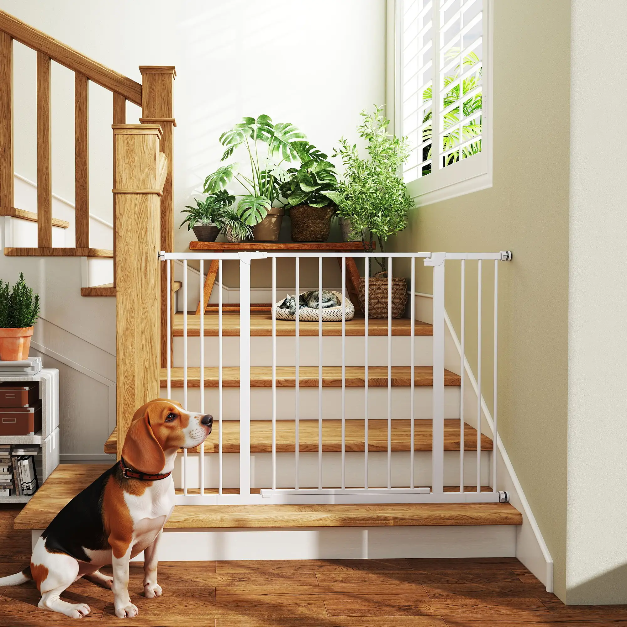 Pressure Fit Dog Gate, 29.9''-42.1'' Width, White - Image 9