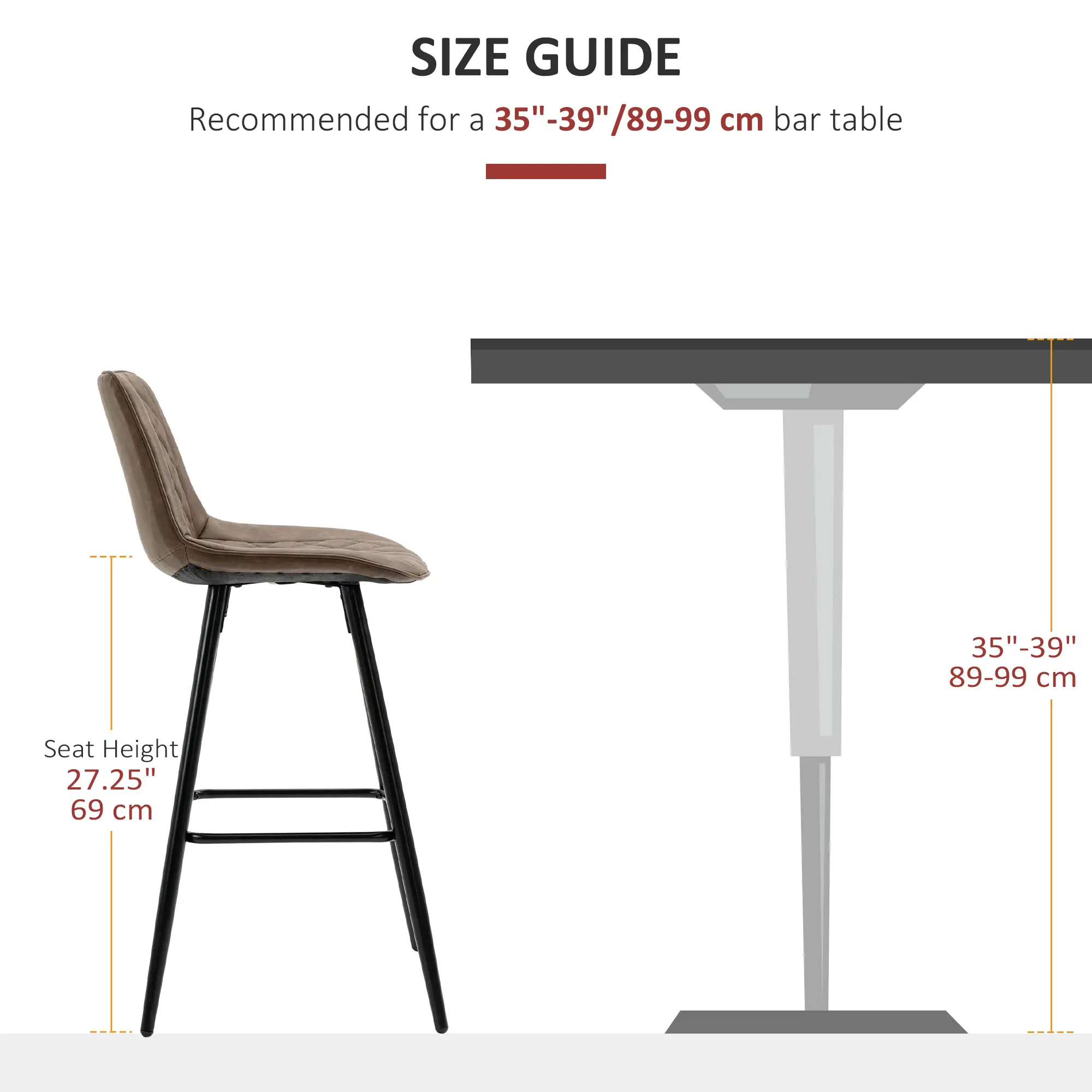 PU Leather Bar Stools Set of 2, 27.75" Counter Height, Blue - Image 7