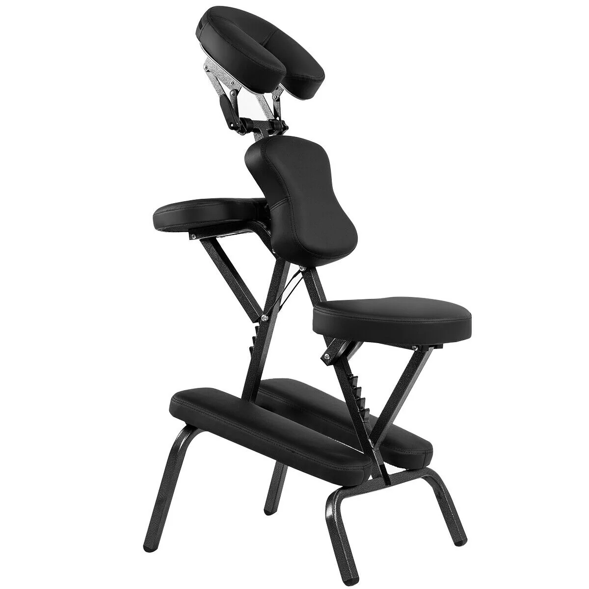 PU Leather Pad Travel Massage Chair, With Carrying Bag, Black - Image 4