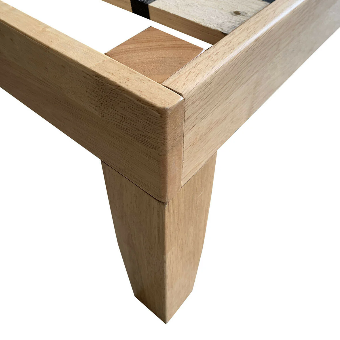 Queen Size 14 Inch Wooden Bed Frame, Natural - Image 9