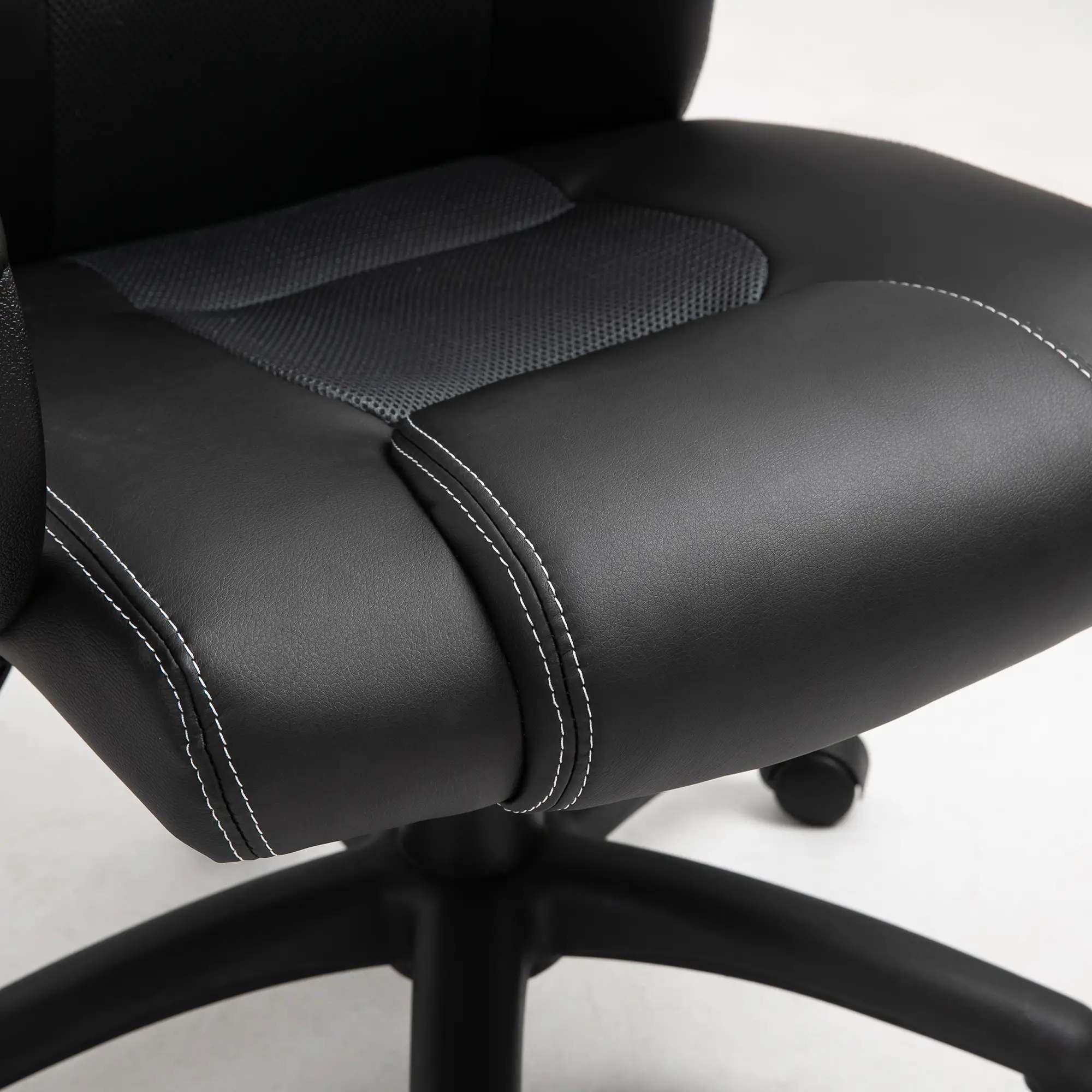 Racing Gaming Chair, Swivel Wheels, Padded Headrest, Tilt Function, Grey - Image 9
