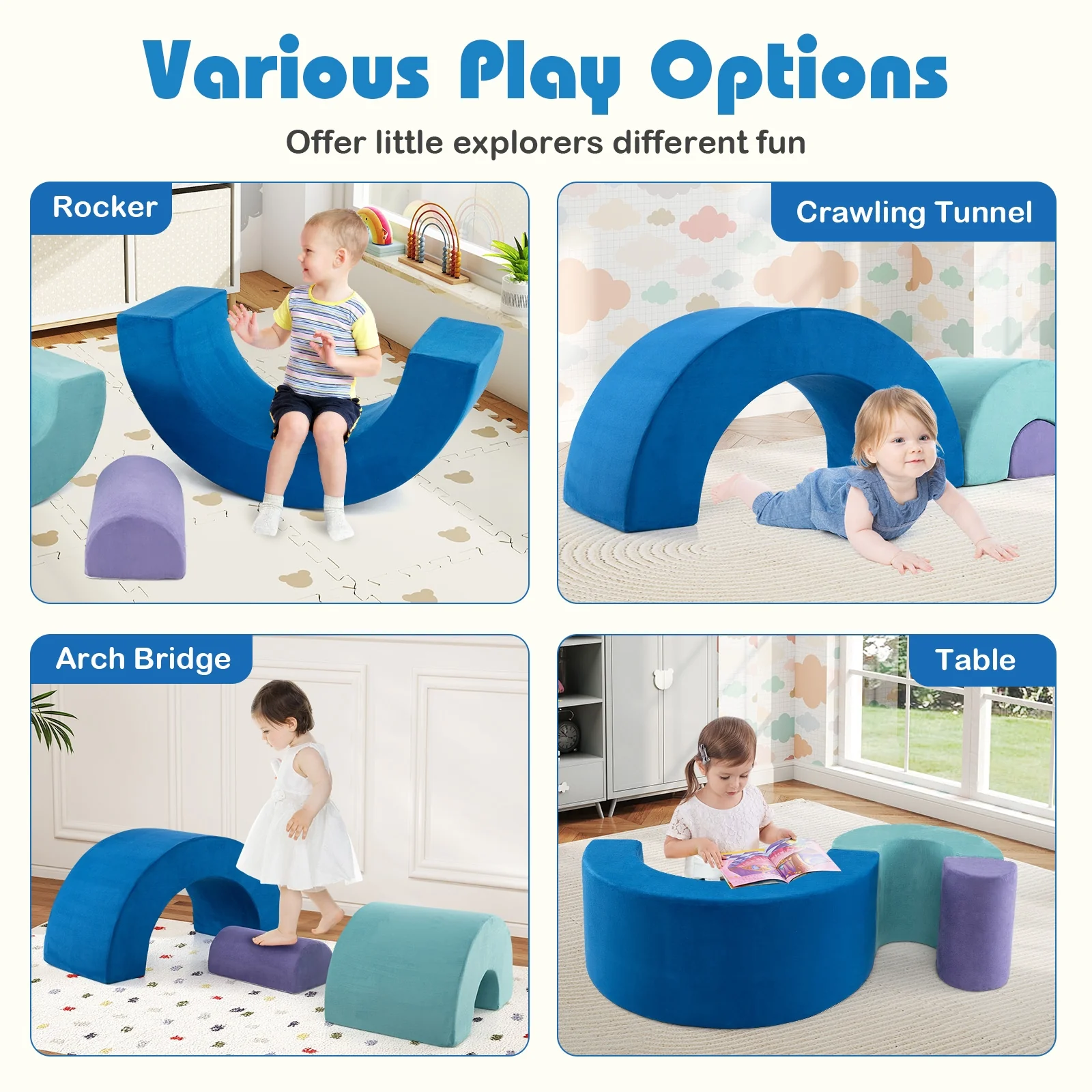 Rainbow Arc Climber Playset, Foam Climbing Blocks, Multicolor - Image 10