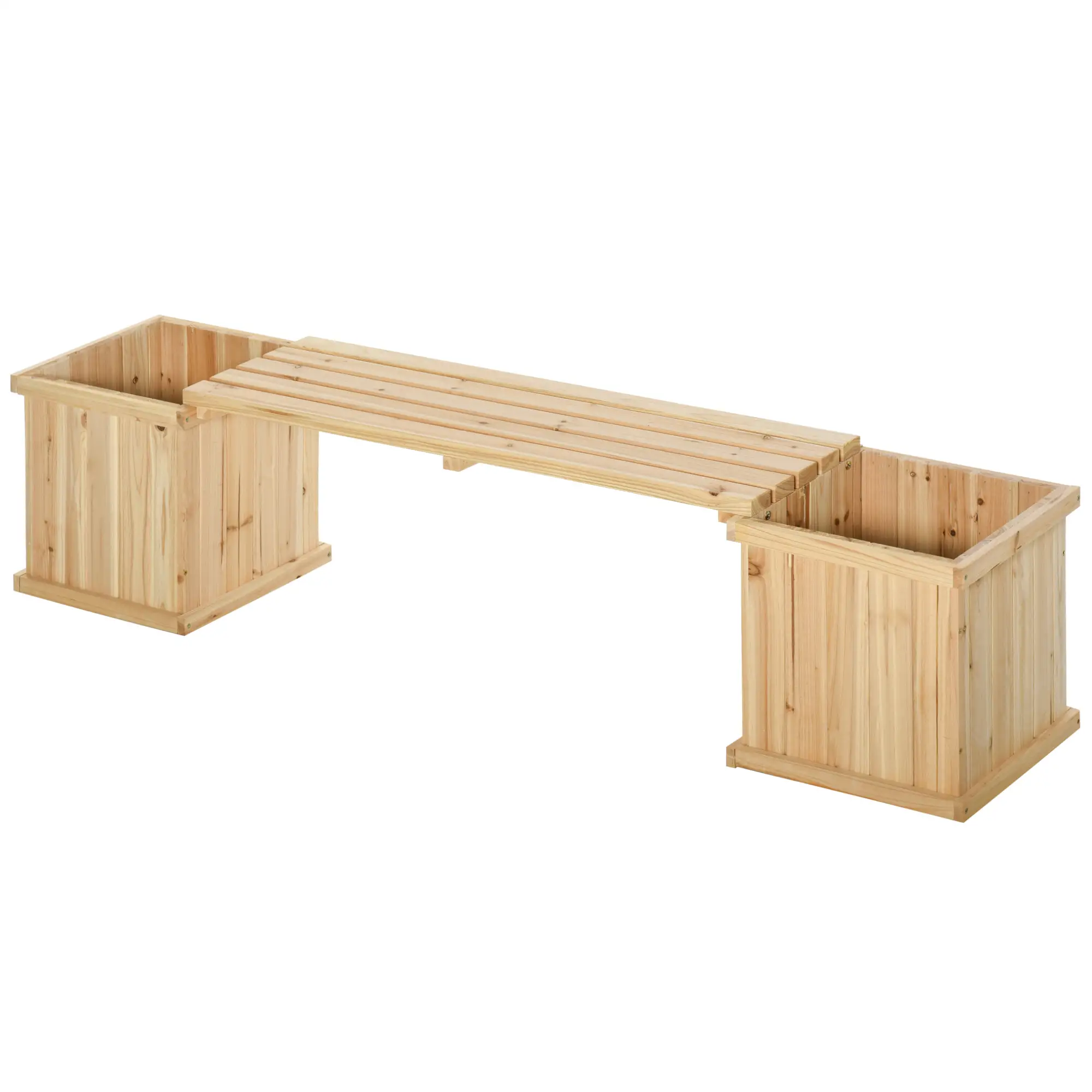 Raised Garden Bed Bench Planter, 69.25" x 15" x 15.75", Natural - Image 13