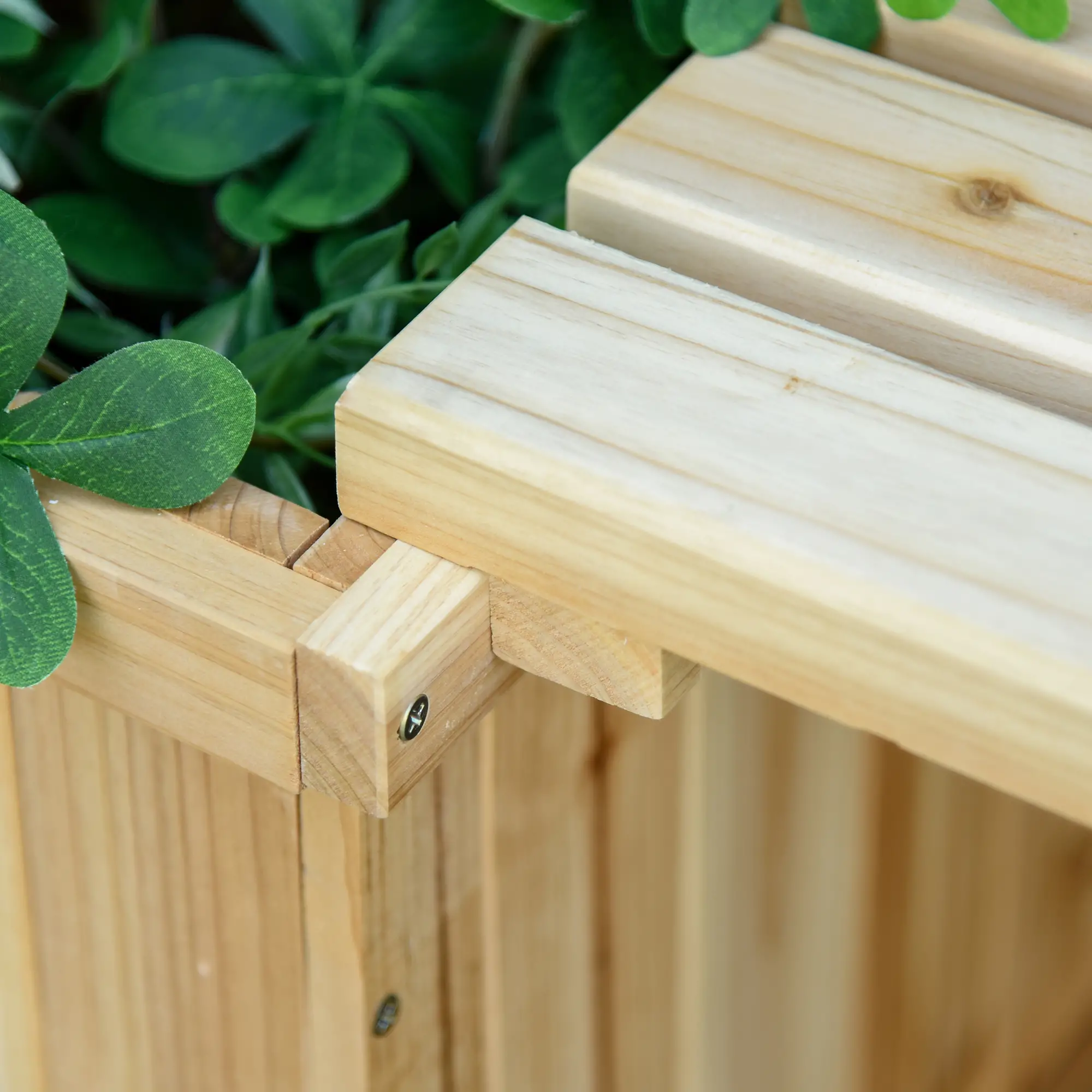 Raised Garden Bed Bench Planter, 69.25" x 15" x 15.75", Natural - Image 7
