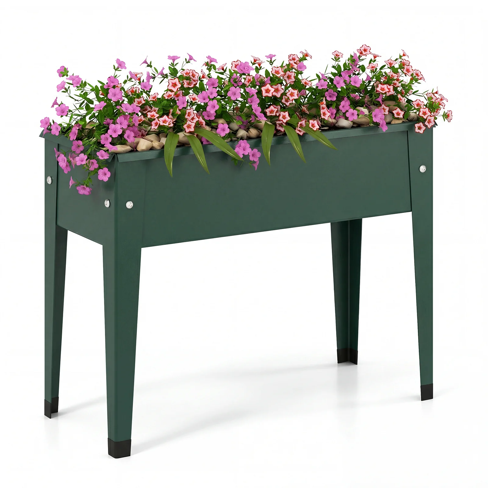 Raised Garden Bed, Elevated Metal Gardening Box With Legs, Green