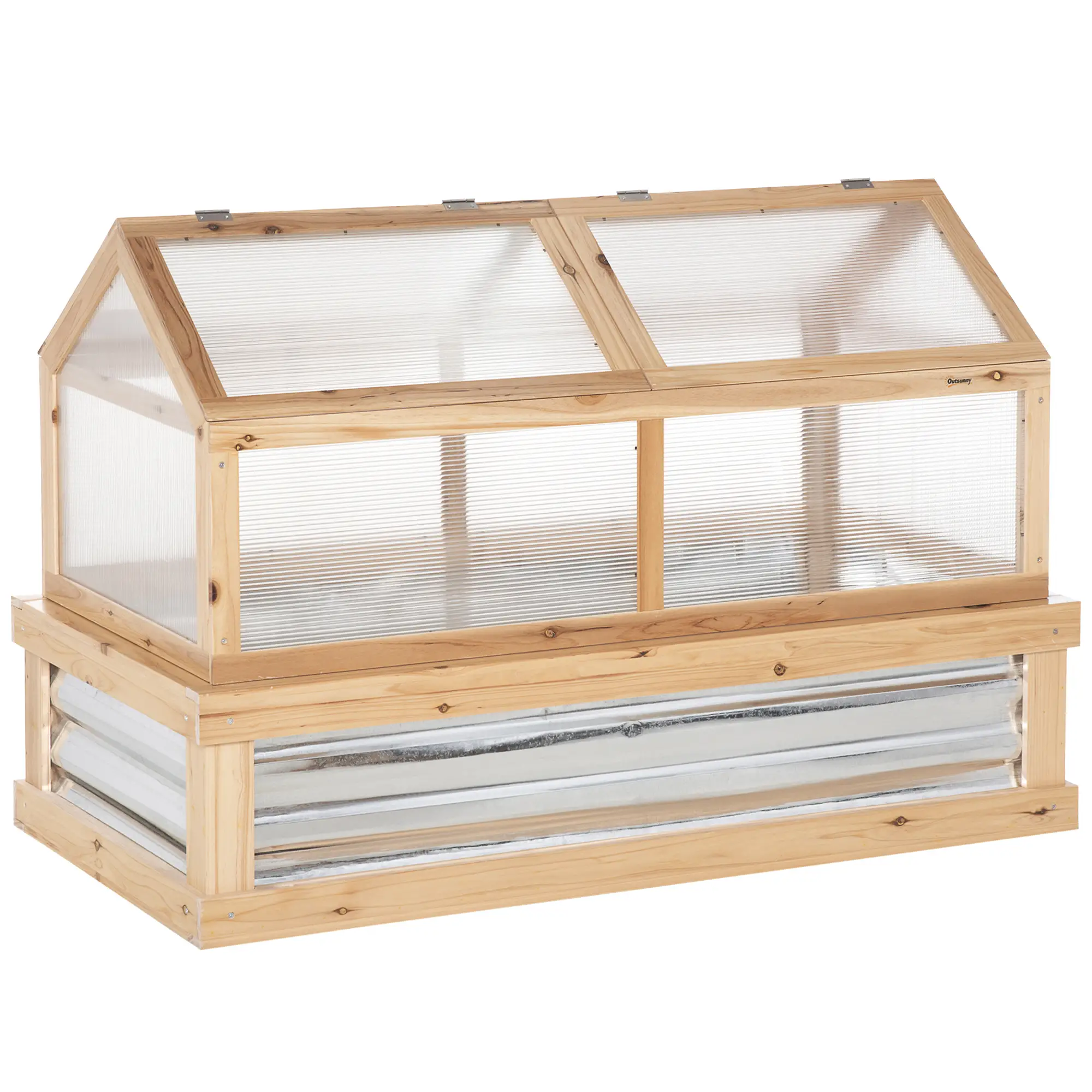 Raised Garden Bed Kit, Greenhouse Wooden Planter, 48" x 24" x 32", Natural - Image 15