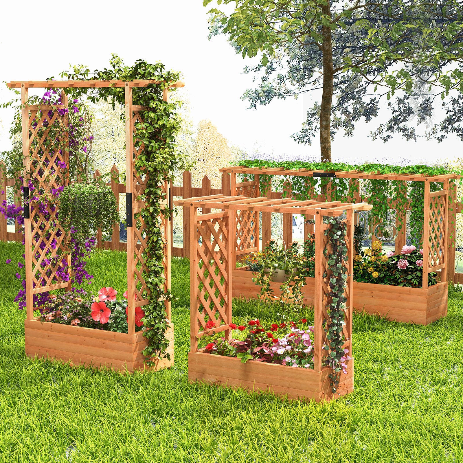 Raised Garden Bed With Arch Trellis, Orange - Image 7