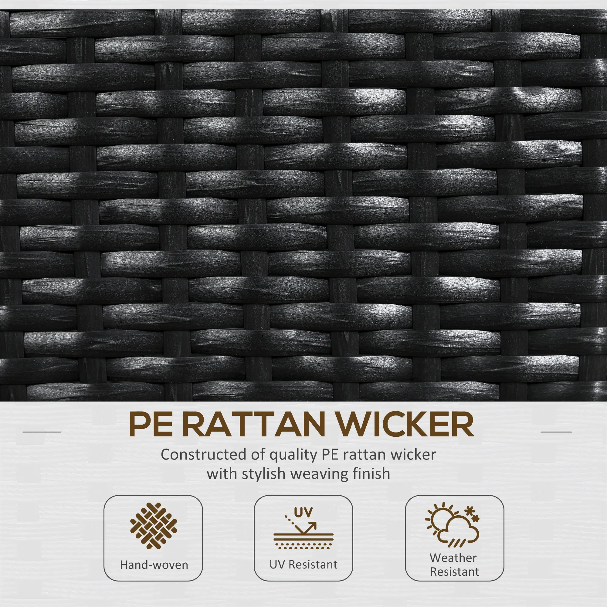 Raised Garden Bed with Lattice Trellis, Rattan Planter with Storage, Black - Image 6