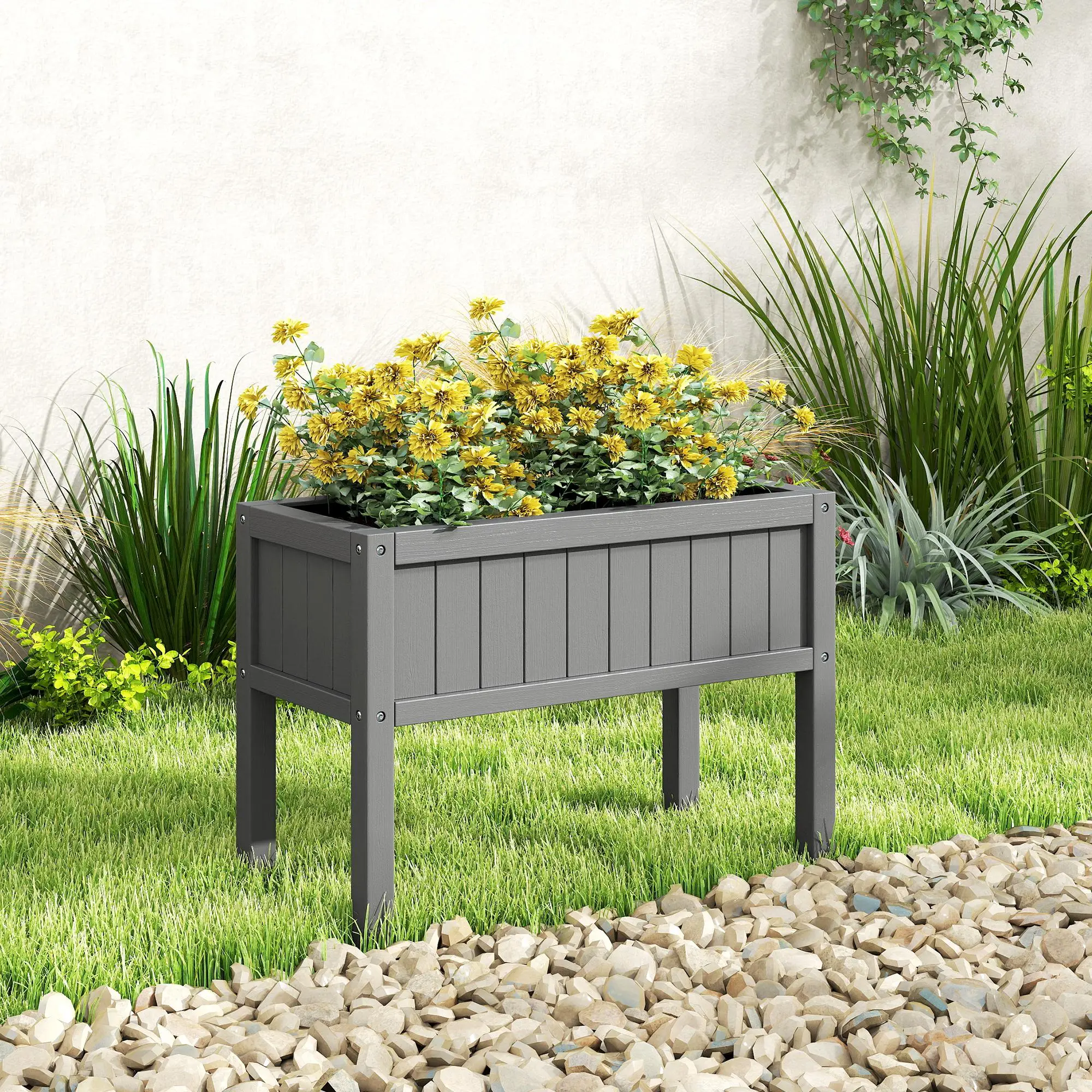 Raised Garden Bed With Legs, HDPE Planter With Drainage Holes - Image 10