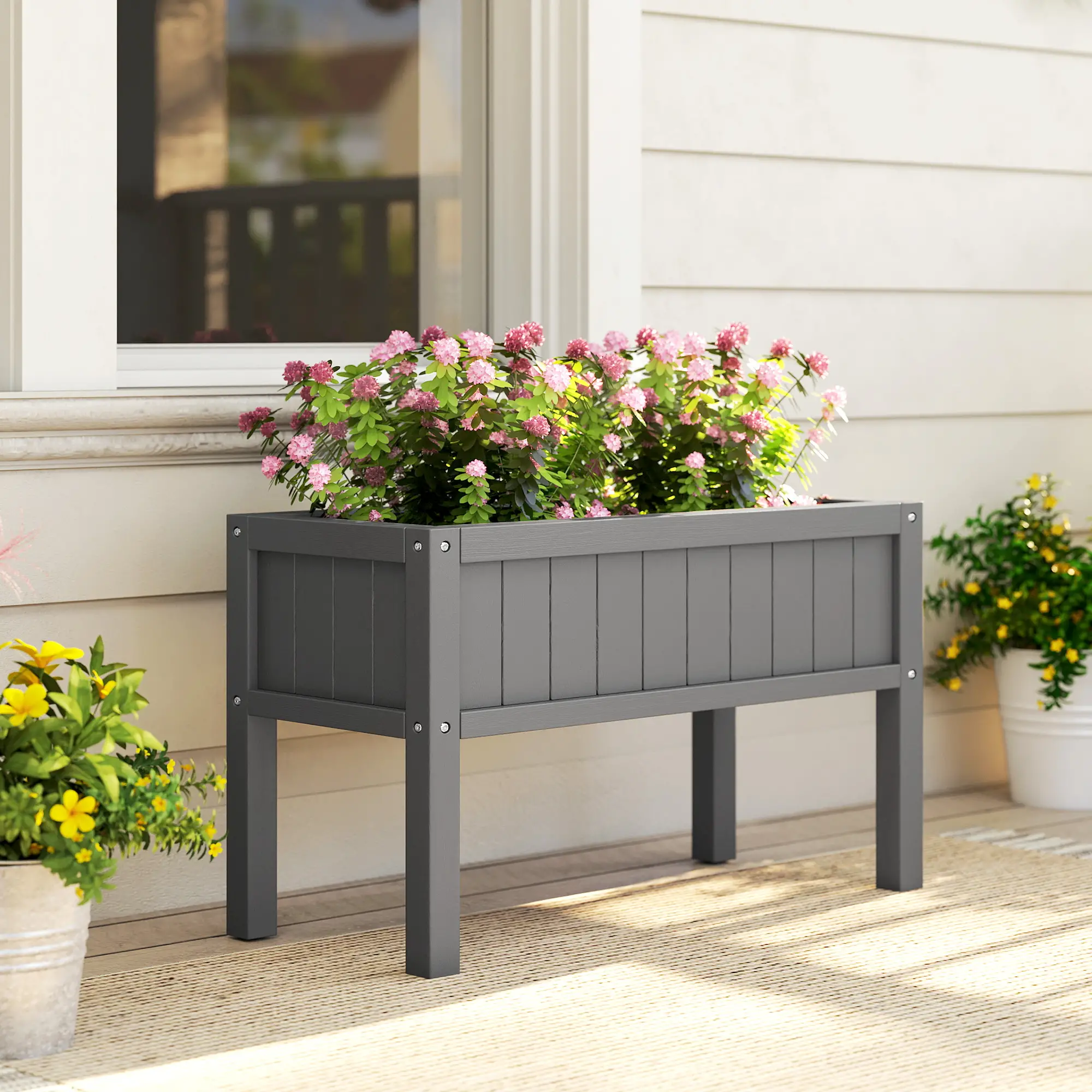 Raised Garden Bed With Legs, HDPE Planter With Drainage Holes - Image 2