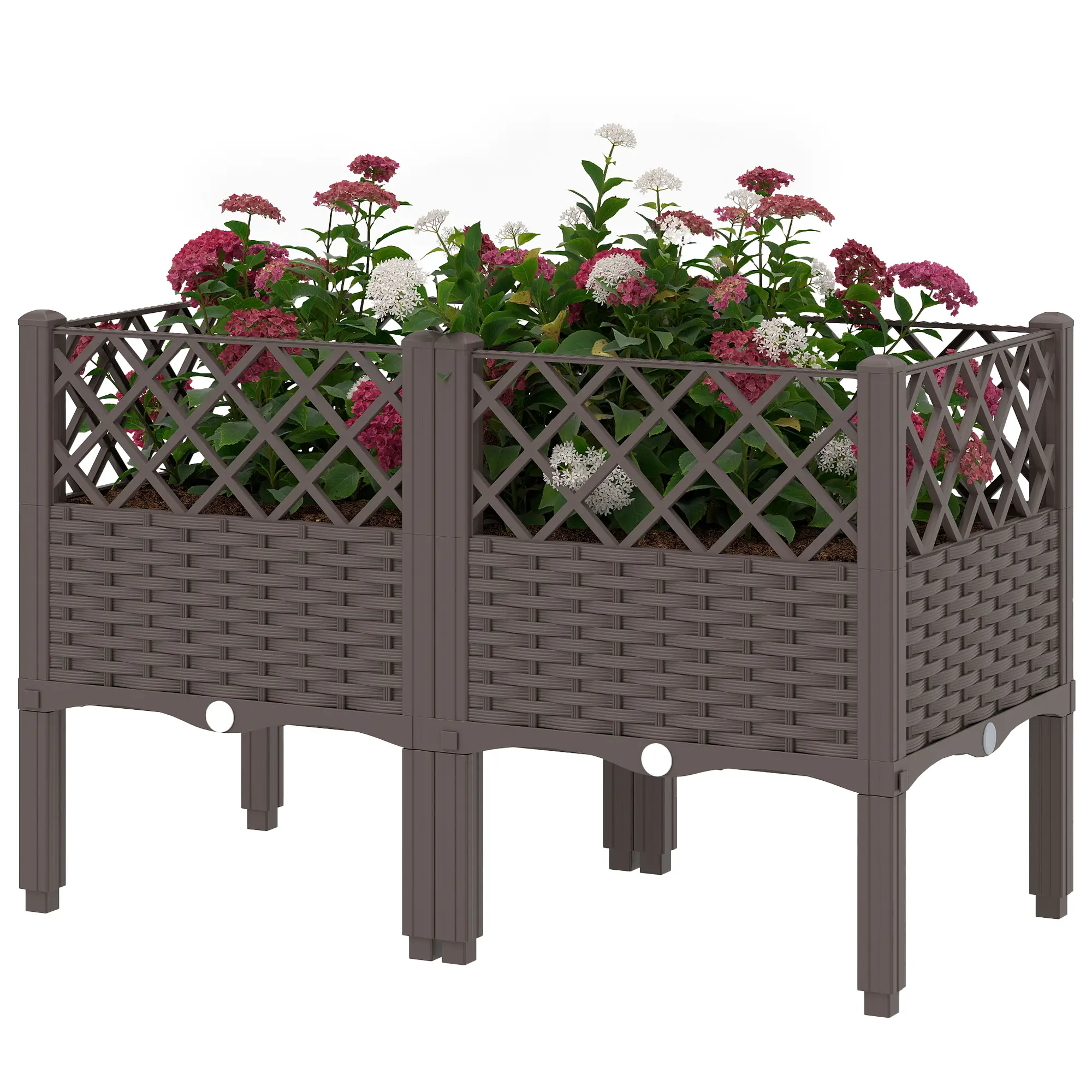 Raised Garden Bed With Legs, Self Watering Planter Box, 31.5" x 15.7" x 20.3"