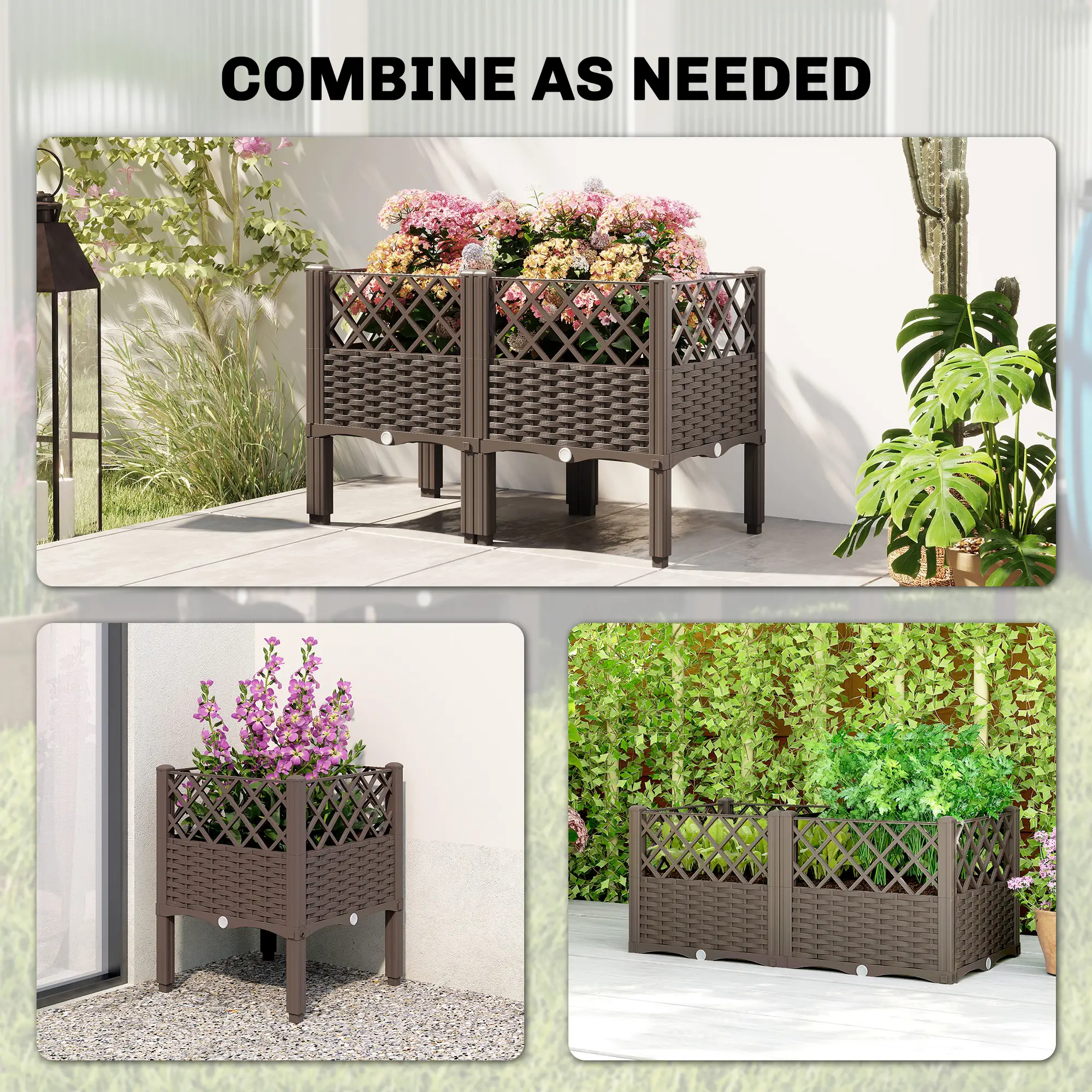 Raised Garden Bed With Legs, Self Watering Planter Box, 31.5" x 15.7" x 20.3" - Image 4