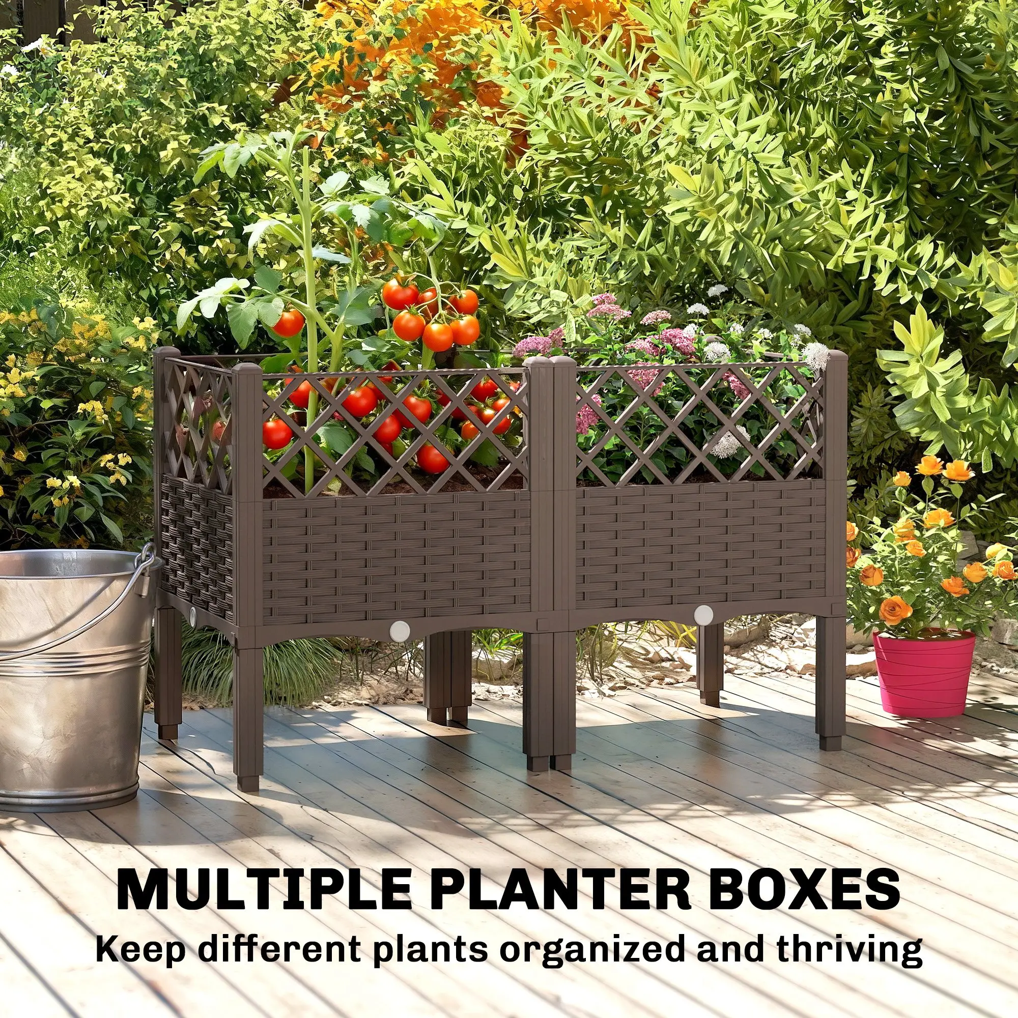 Raised Garden Bed With Legs, Self Watering Planter Box, 31.5" x 15.7" x 20.3" - Image 5