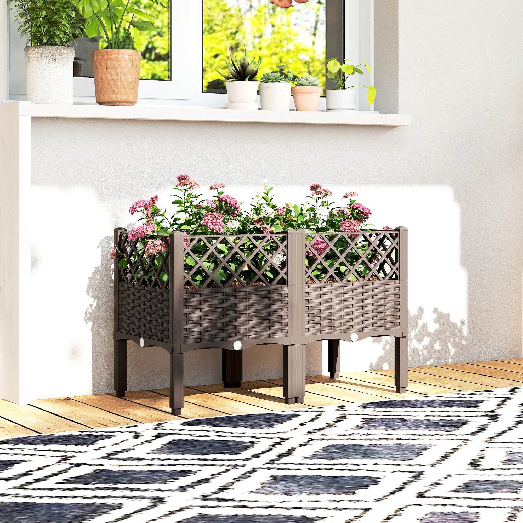 Raised Garden Bed With Legs, Self Watering Planter Box, 31.5" x 15.7" x 20.3" - Image 8
