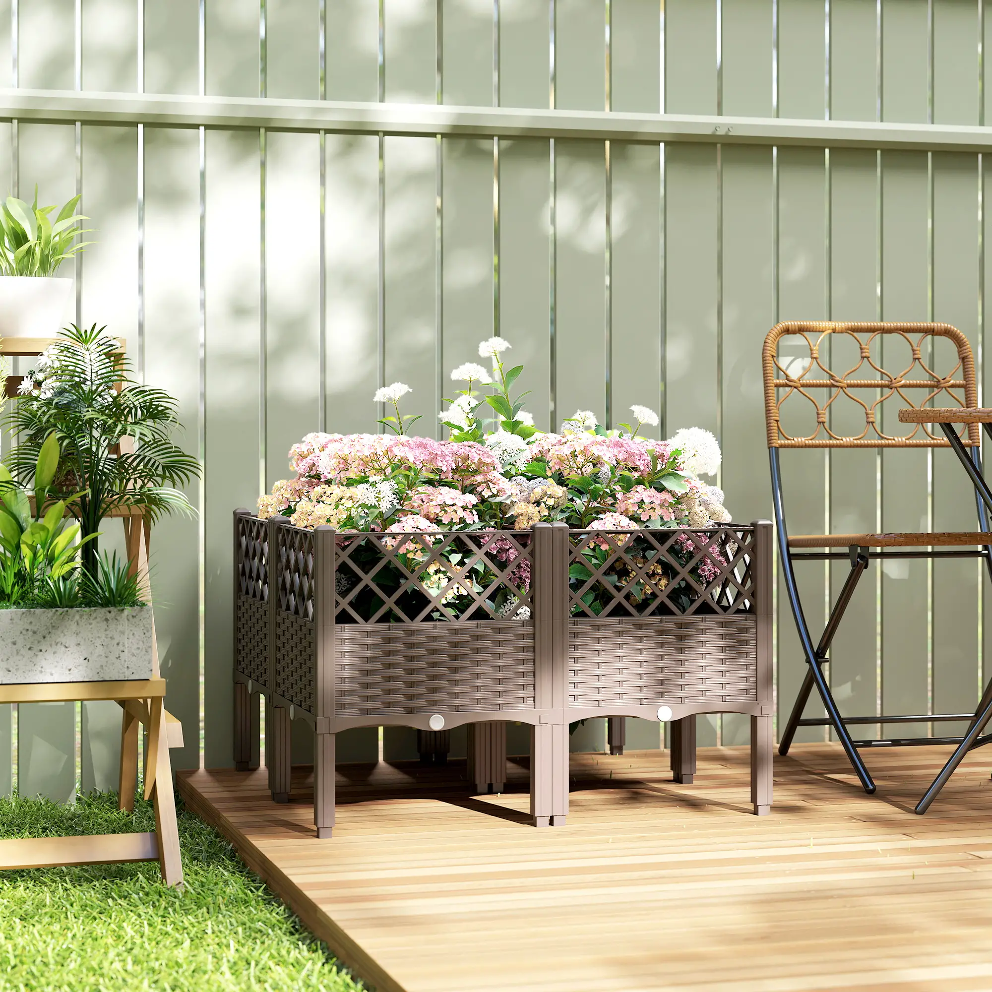 Raised Garden Bed With Legs, Self Watering Planter Box, 63" x 15.7" x 20.3" - Image 2