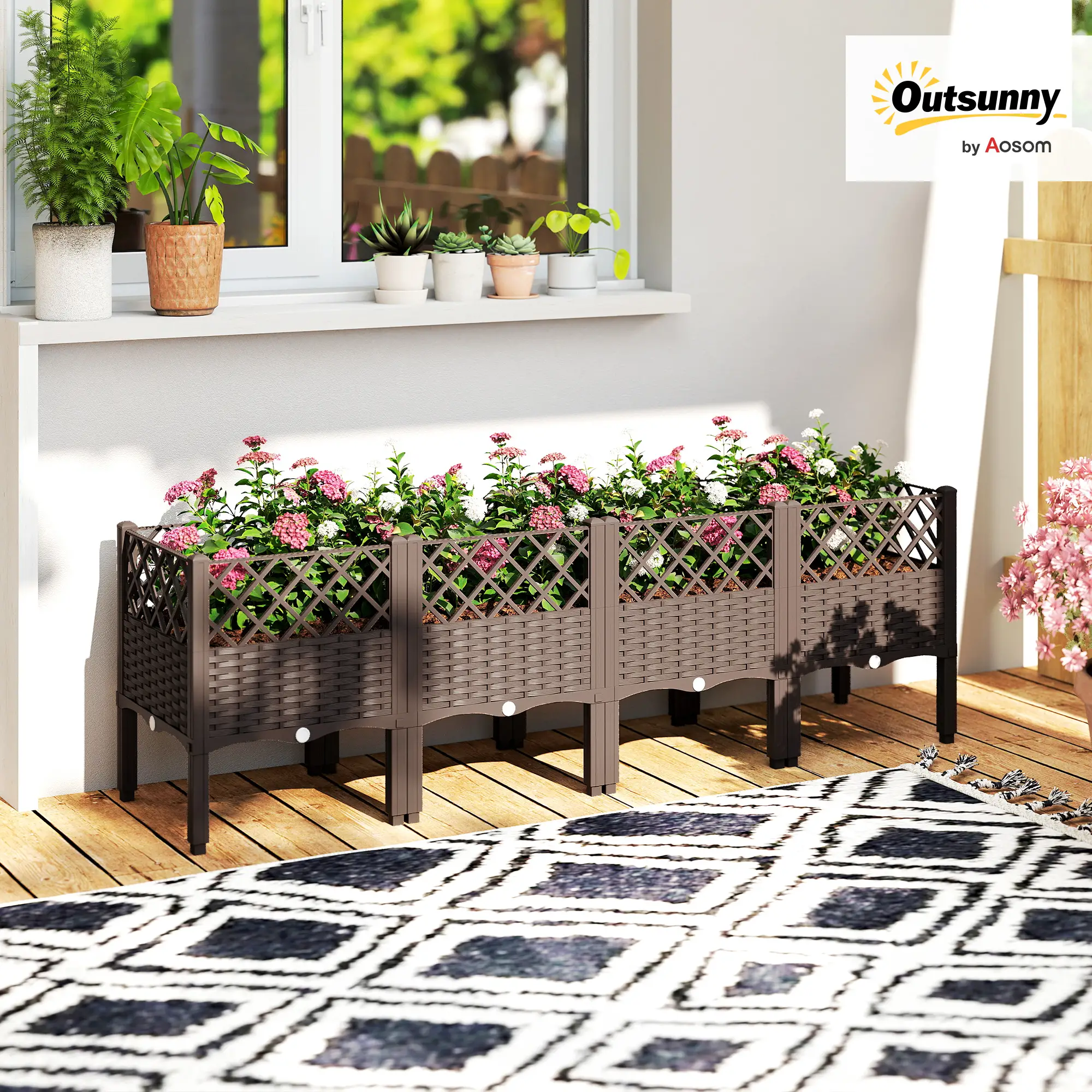Raised Garden Bed With Legs, Self Watering Planter Box, 63" x 15.7" x 20.3" - Image 8
