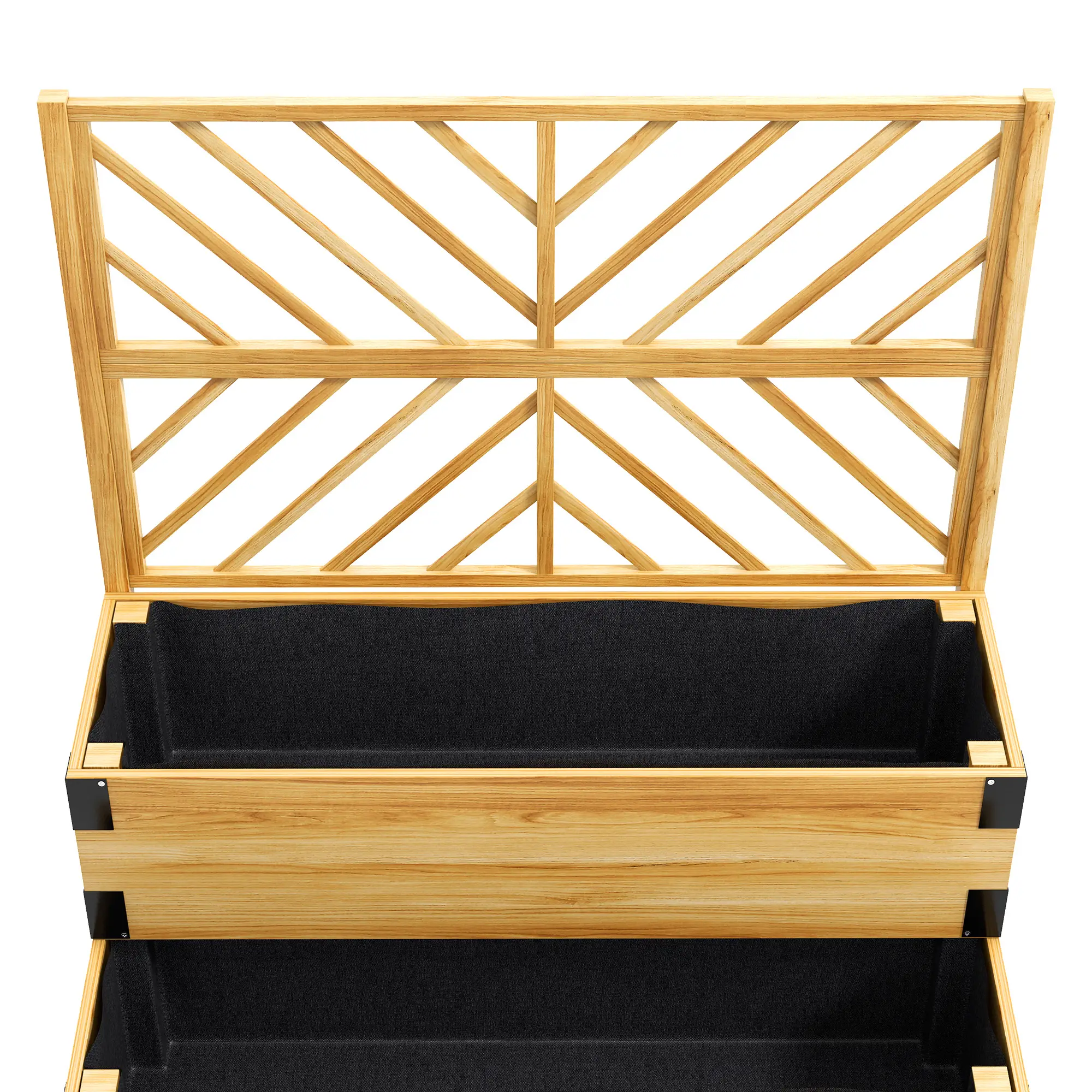 Raised Garden Bed With Trellis, 2 Tier Wooden Elevated Planter Box - Image 10