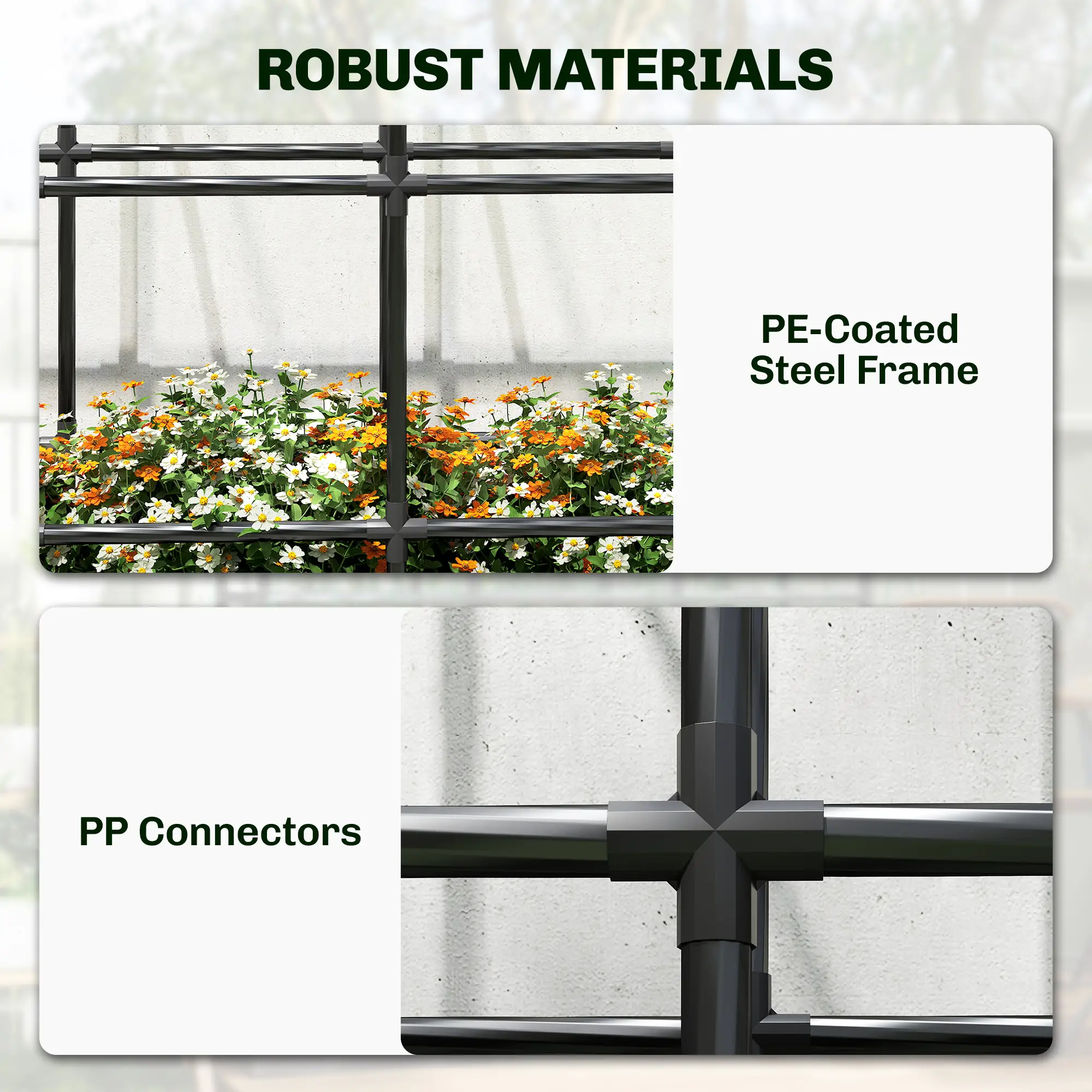 Raised Garden Bed With Trellis, Tomato Cage, 52.8 Gal Grow Bag - Image 9