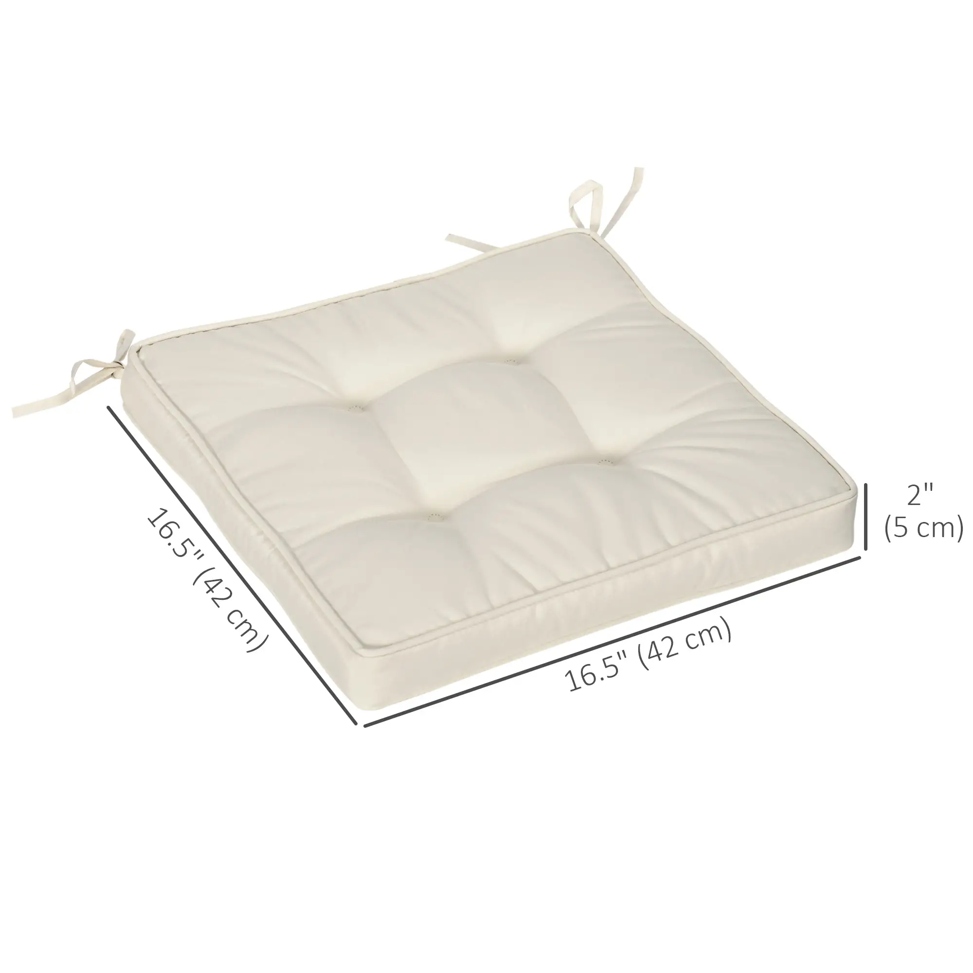 Rattan Furniture Replacement Cushions, 4 Piece, Cream White - Image 3