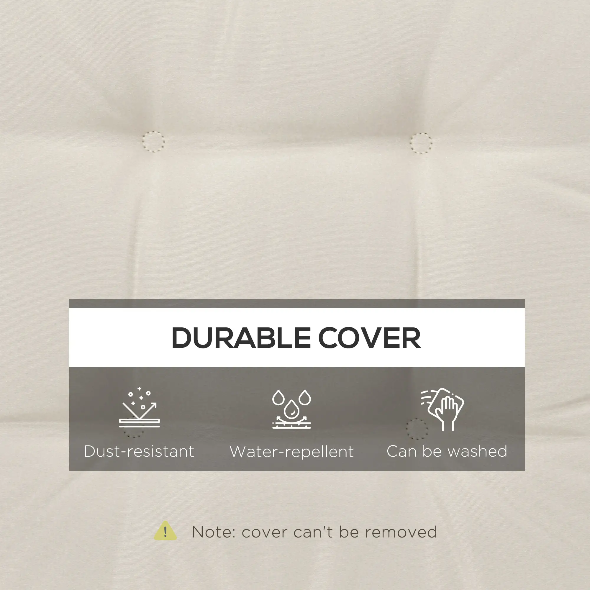 Rattan Furniture Replacement Cushions, 4 Piece, Cream White - Image 5