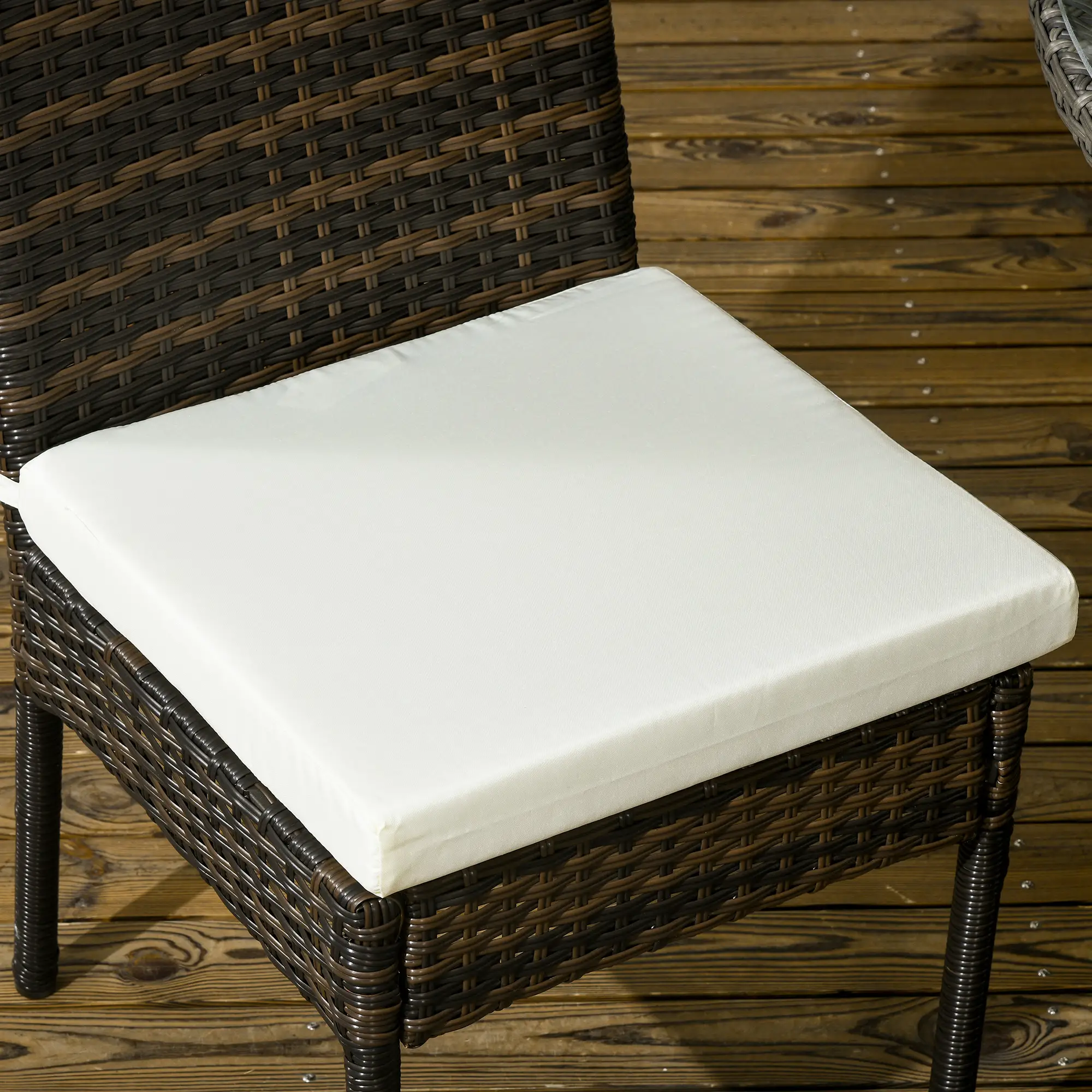 Rattan Outdoor Dining Chairs with Cushion, Patio Wicker Chair, Brown - Image 10