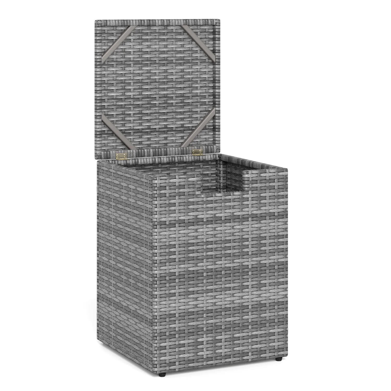 Rattan Propane Tank Cover, Patio Hideaway Tank Side Table, Gray - Image 7