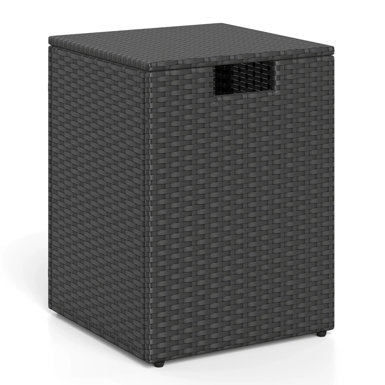 Rattan Propane Tank Cover, Patio Side Table, Black - Image 5